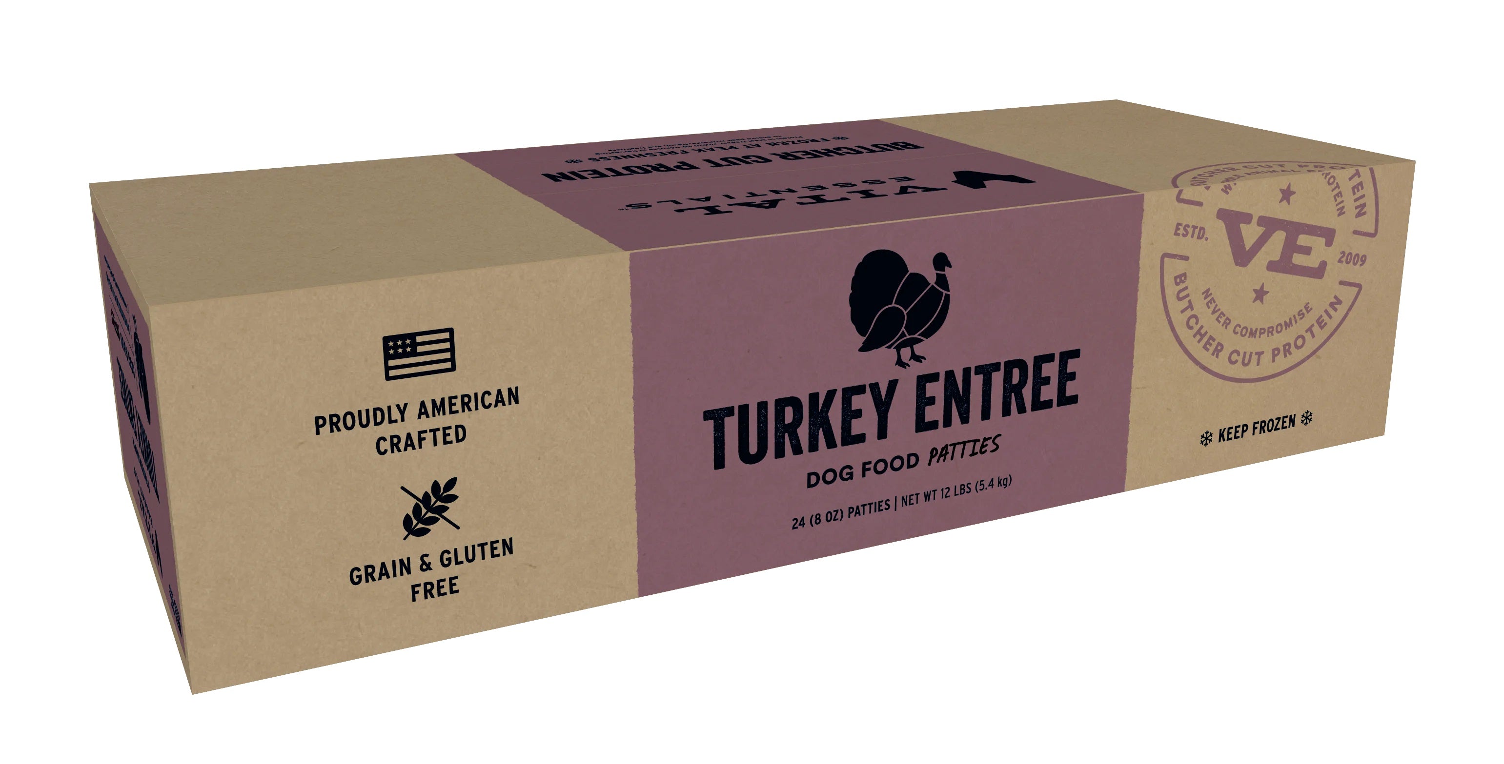 Vital Essentials Frozen Turkey Patties Dog Food - Grain-Free, High-Protein Raw Dog Food for All Life Stages - Perfect for Training, Treats & Mealtime