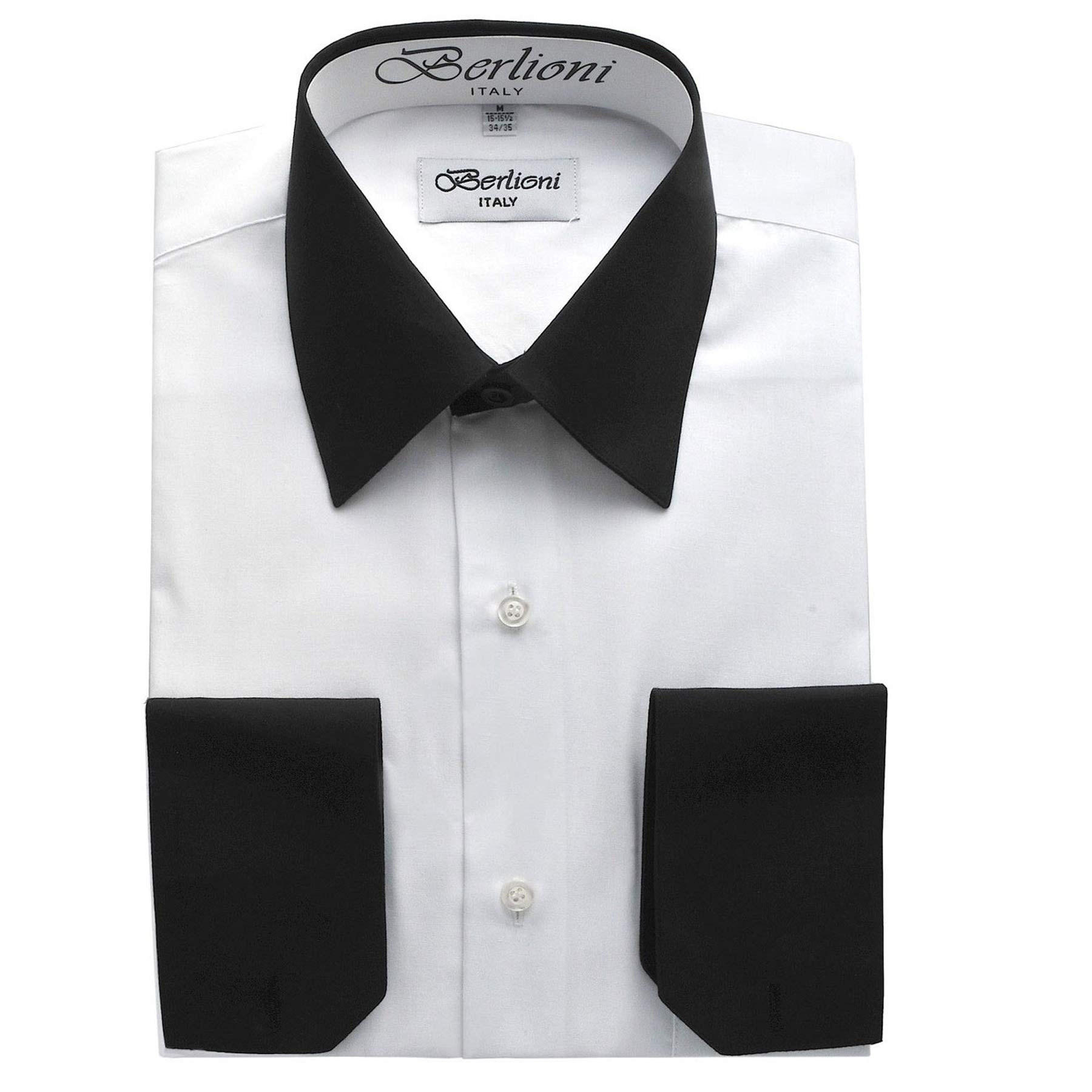 White and Black Two-Tone Men's Dress Shirt | Formal Business Attire | Perfect for Office, Weddings & Special Events
