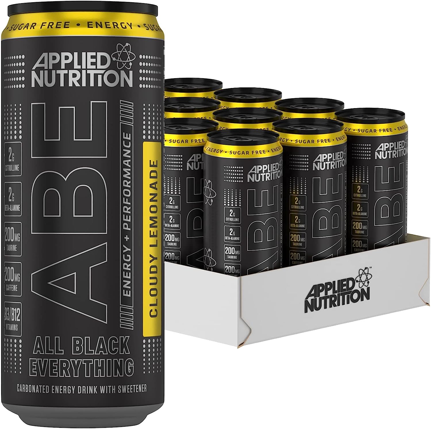Applied Nutrition ABE Pre Workout Energy Drink - 12 Pack (330ml Cans) | Boost Performance for Gym, Running & Fitness Training