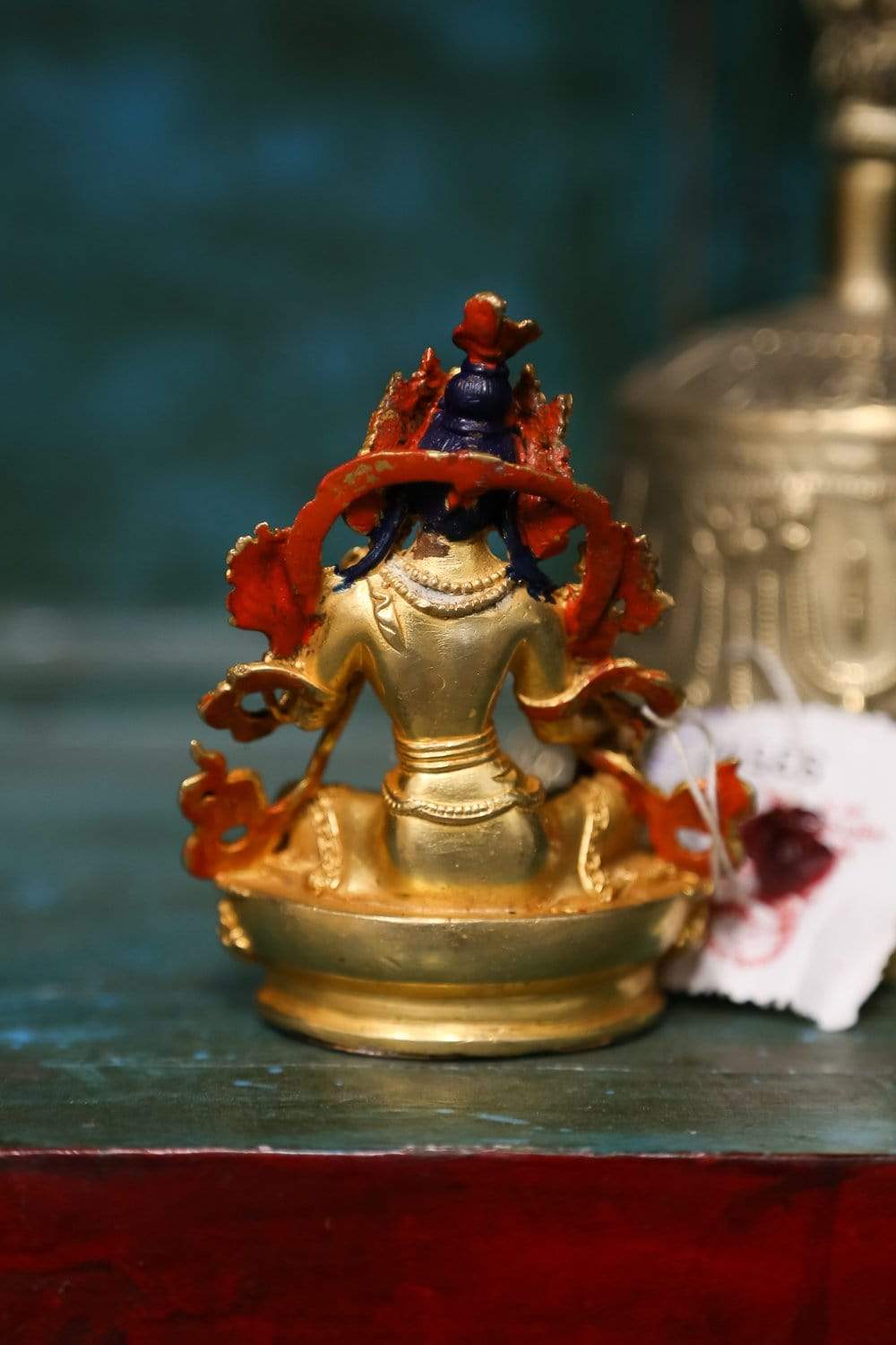 Green Tara Small Golden Statue - Handcrafted Buddhist Deity Figurine for Home Altar, Meditation & Spiritual Decor | Perfect for Prayer, Yoga Spaces & Gift Giving