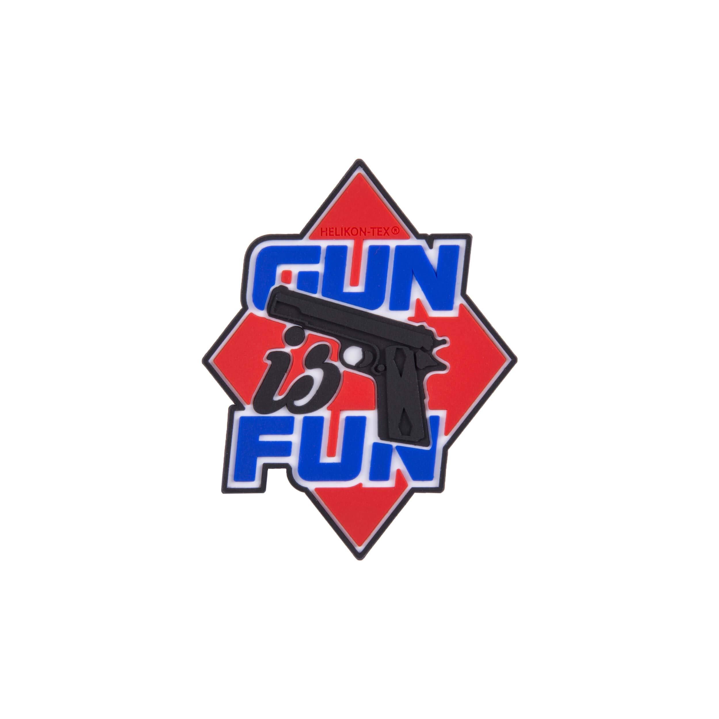 Helikon-Tex Gun is Fun Embroidered Patch - Red Tactical Morale Patch for Military, Police, Airsoft & Outdoor Enthusiasts | Perfect for Vests, Backpacks & Gear Customization