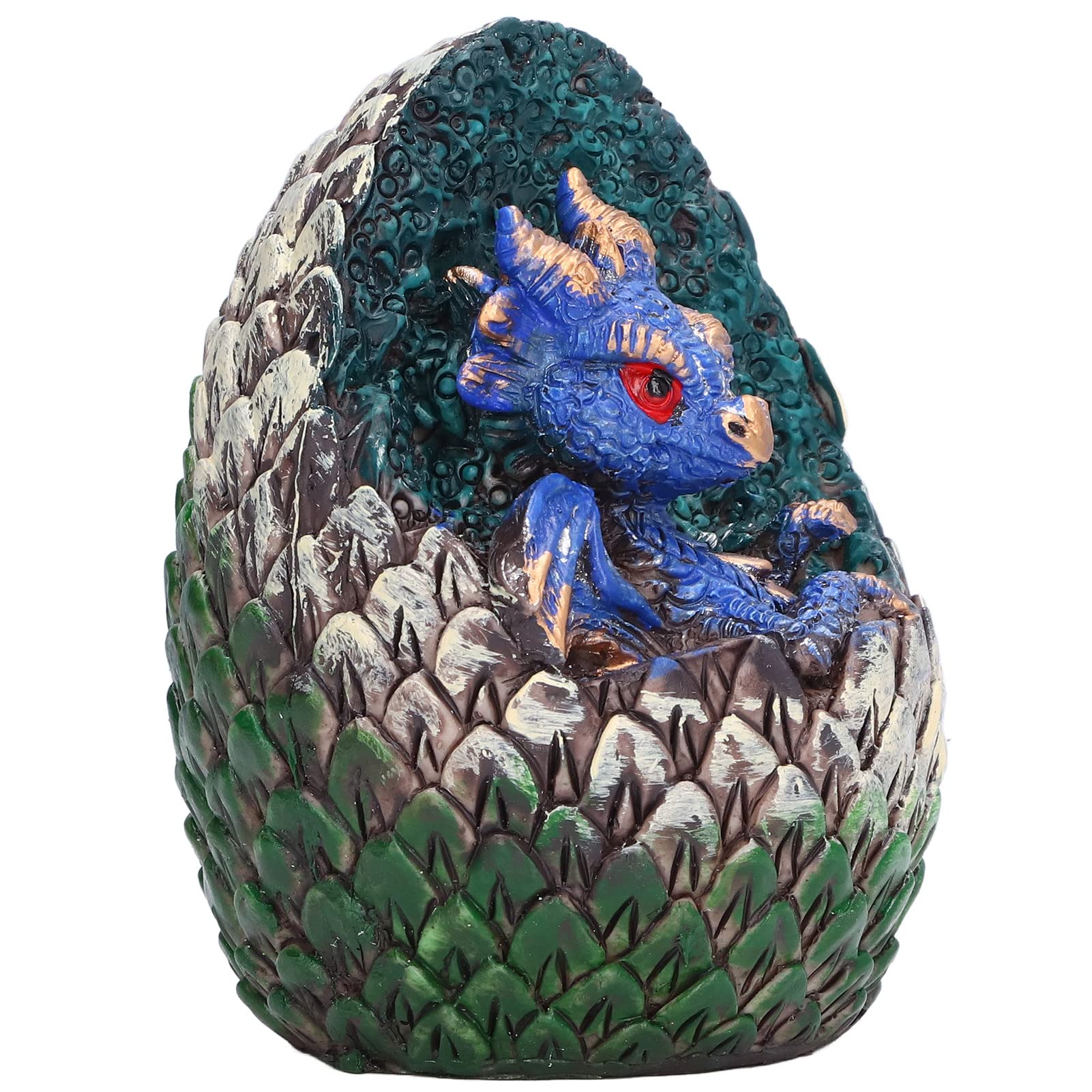 Pokerty9 Dragon Egg Ornament - 7.2oz (203g) Blue Dragon Decor, Durable Resin Figurine for Home, Office & Nursery - Perfect for Fantasy Themed Rooms, Gift Giving & Collectible Displays