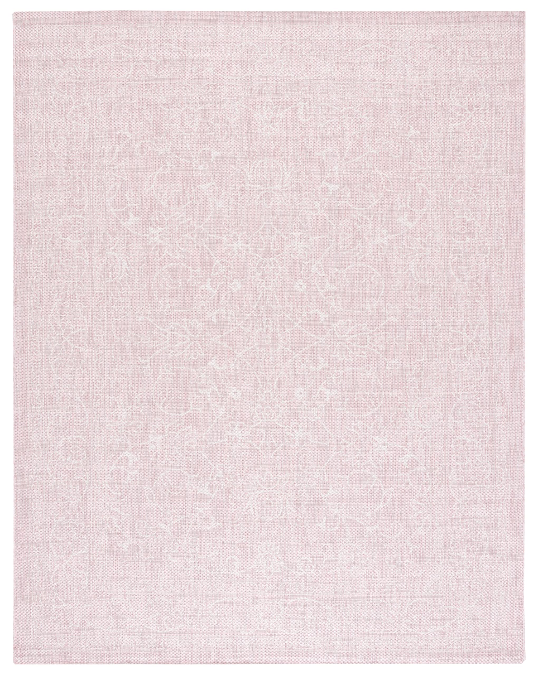 SAFAVIEH Courtyard Collection 8' x 10' Soft Pink & Ivory Area Rug - Indoor/Outdoor Use, Easy to Clean, Perfect for Patio, Backyard, Mudroom, Living Room & Bedroom Decor