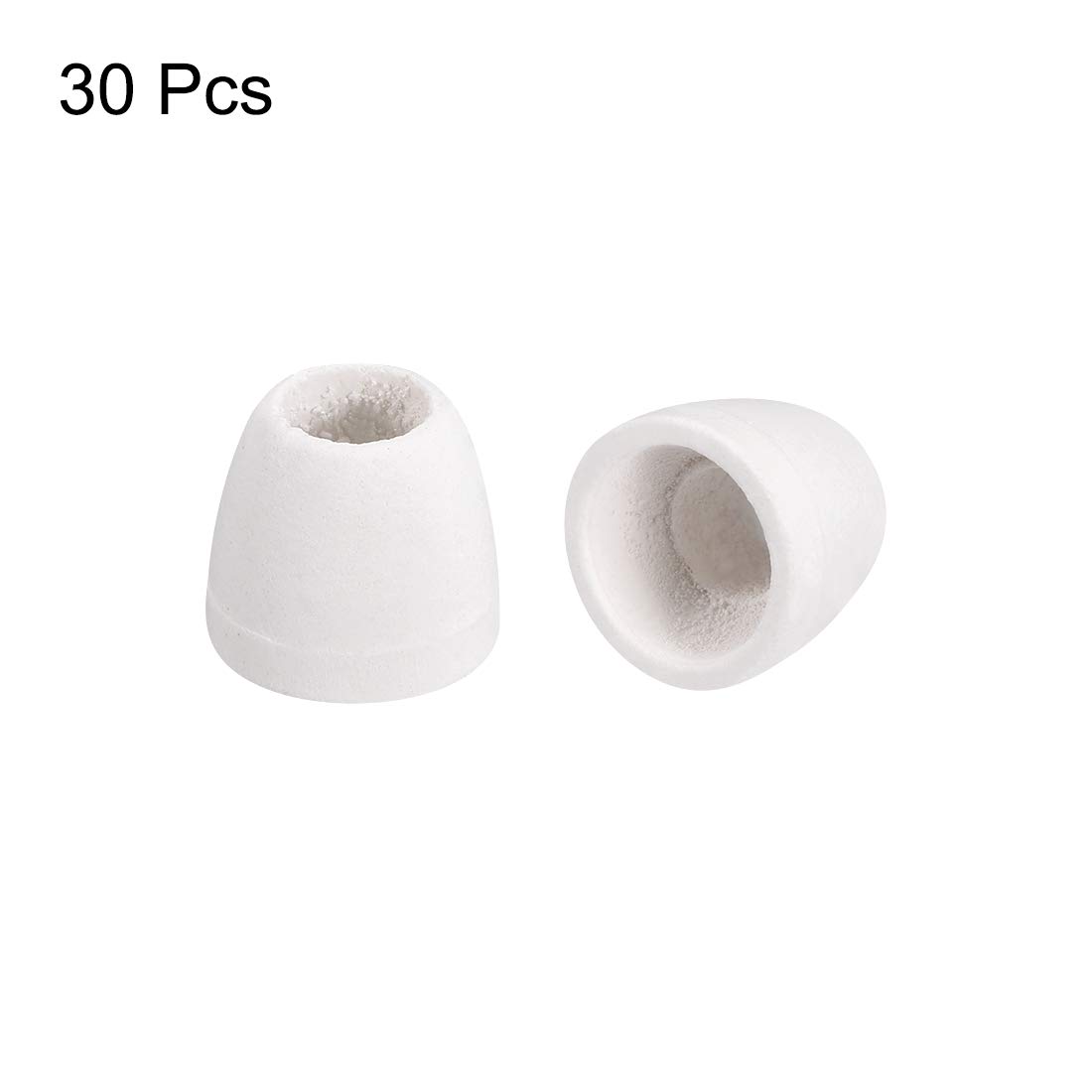 uxcell 30pcs High Temperature Ceramic Electrical Insulators - 6.5mm Dia Tapered Porcelain Tube Beads, Heat Resistant up to 1000°C for Oven, Kiln & Industrial Applications (Great for DIY Projects, Jewelry Making & Electrical Wiring)