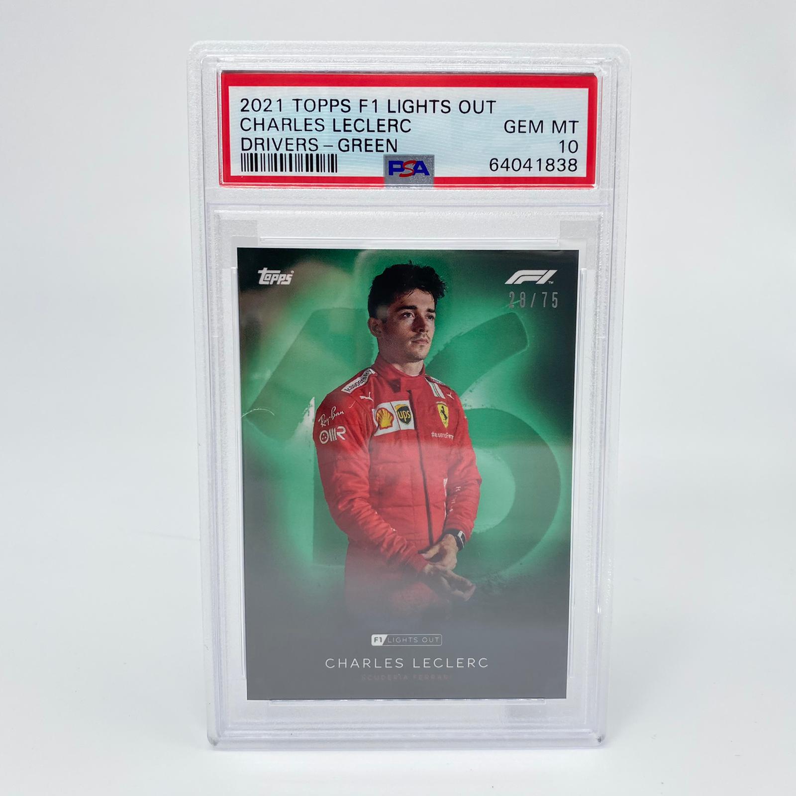 PSA 10 Graded 28/75 Charles Leclerc Green Parallel Racing Card - Perfect for F1 Collectors & Sports Memorabilia Displays