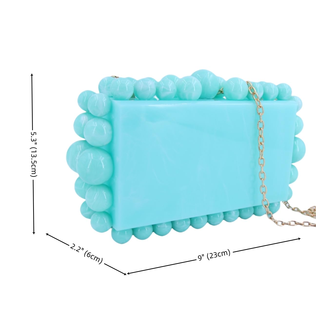Elegant Marble Acrylic Evening Clutch Shoulder Bag for Women - Square Box Beaded Purse for Wedding, Party, Prom & Formal Events | Perfect Bridal Accessory & Special Occasion Handbag