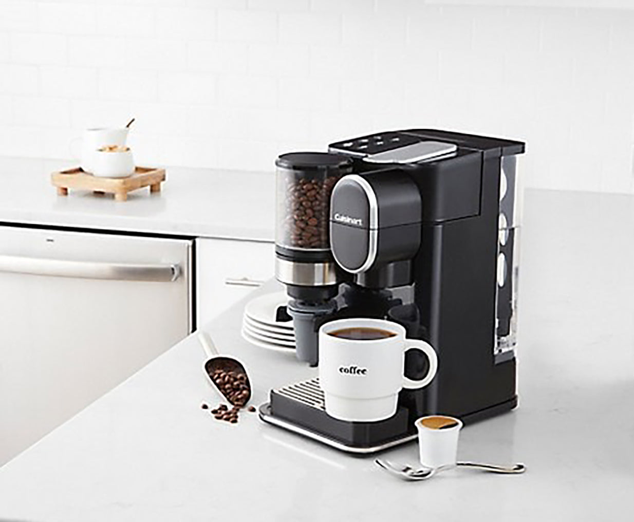 Cuisinart DGB-2C Grind & Brew Single Serve Coffee Maker - Automatic Fresh Ground Coffee Brewer for Home, Office & Travel Use