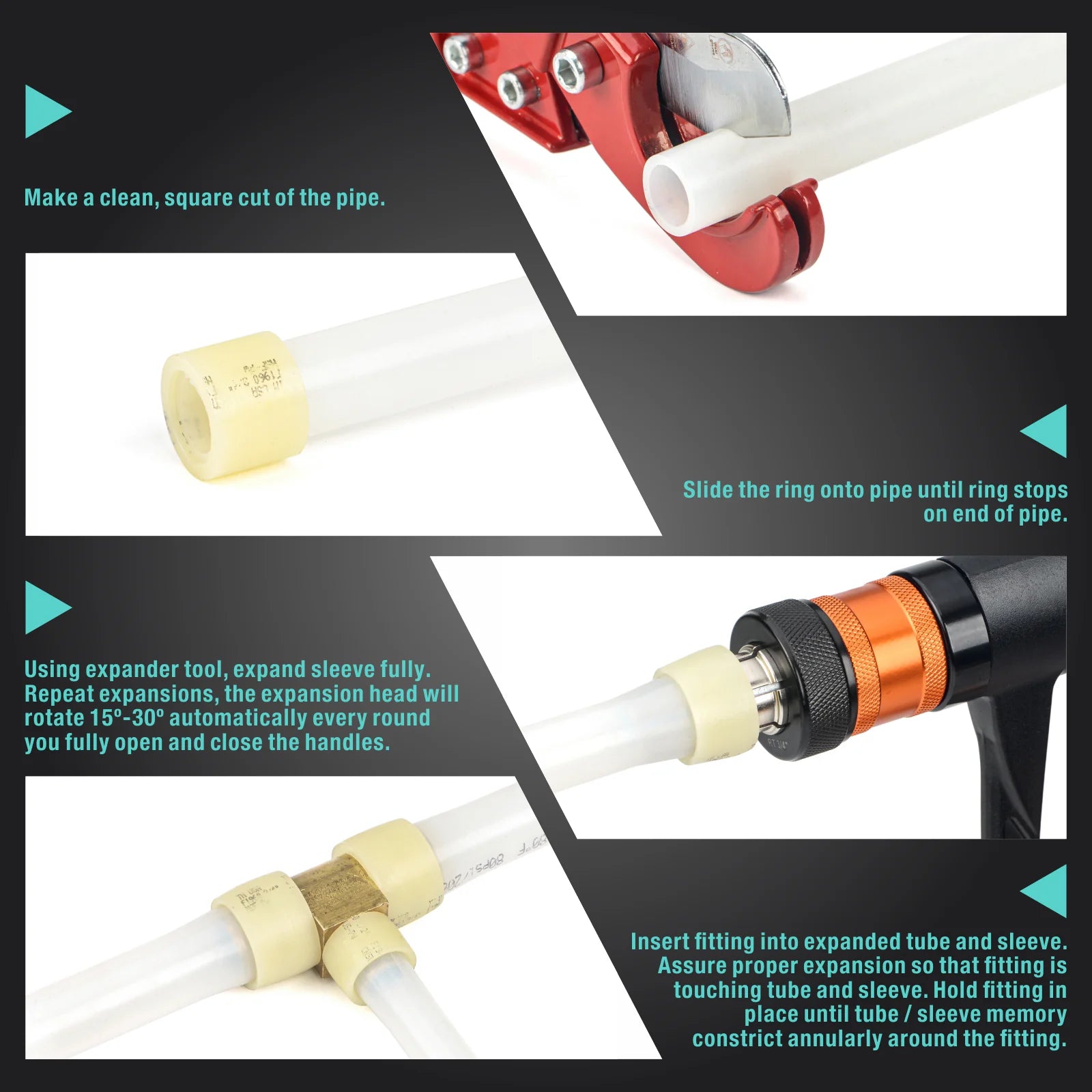 Professional PEX Expansion Tool Kit with 1/2