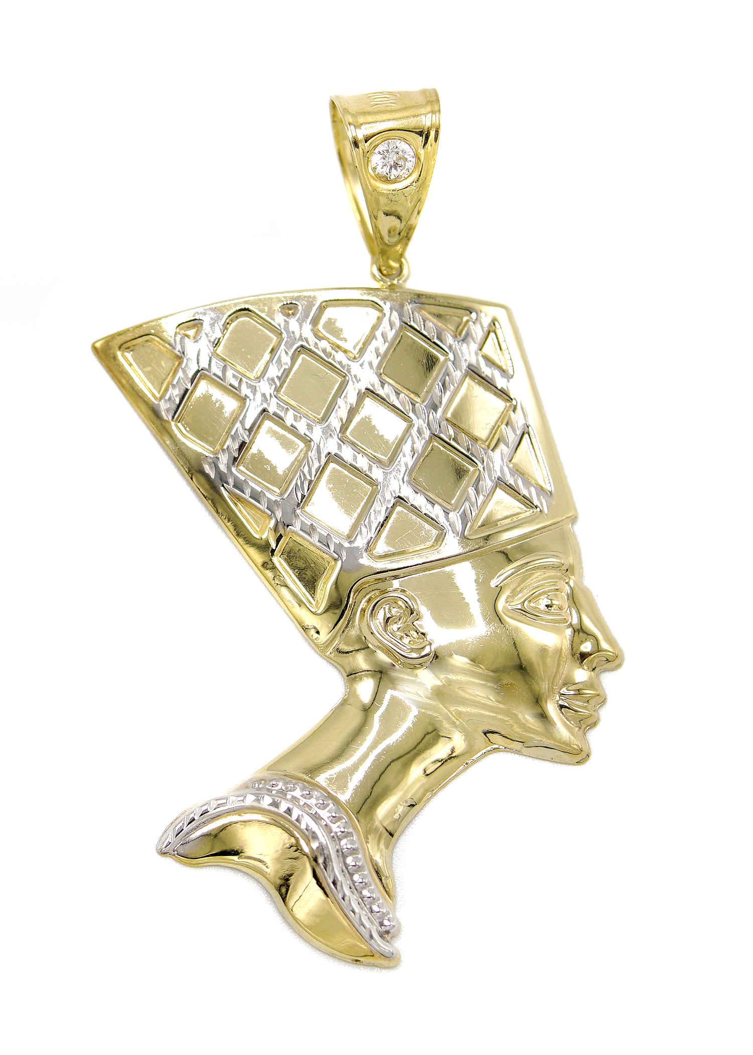 10K Yellow Gold Nefertiti Pendant Necklace - Customizable Chain Length | Elegant Egyptian Jewelry for Women, Perfect Gift for Birthdays & Anniversaries