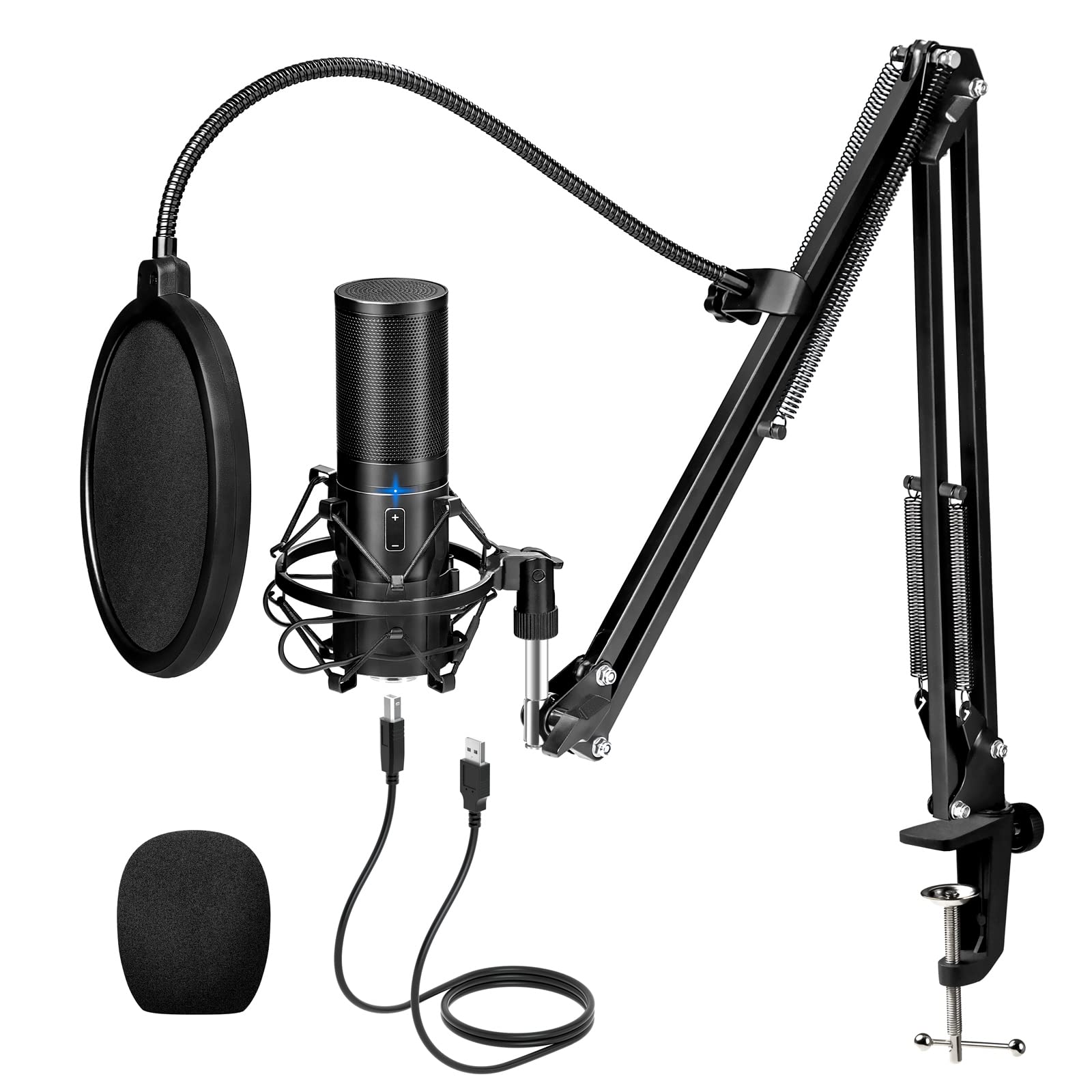 TONOR USB Podcast Microphone Kit - Professional Cardioid Condenser Mic for Gaming, Streaming & Recording | Compatible with PC, PS4/5, Discord & Twitch | Includes Adjustable Arm Stand | Perfect for YouTube, Singing & Live Broadcasts | Home Studio & Content Creation Essential