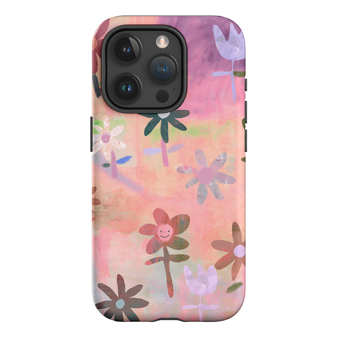 Premium Lazy Daisy Floral Phone Case - Shockproof & Slim Design for iPhone 15/14/13/12/Pro/Max - Perfect for Everyday Use, Travel & Outdoor Activities