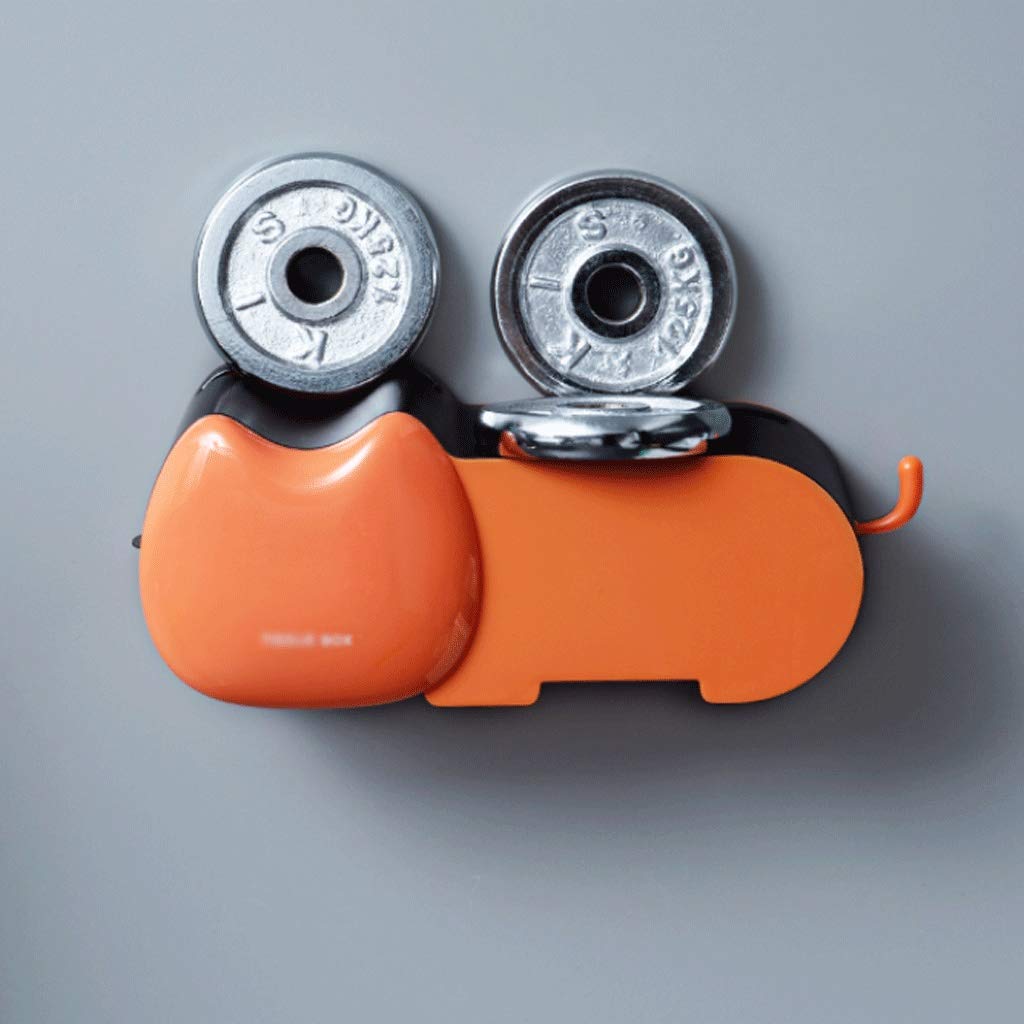 QIFFY ABS Wall-Mounted Toilet Paper Holder - Creative Tissue Roll Rack with Free Perforation, Orange - Perfect for Bathroom, Kitchen, RV & Office Organization