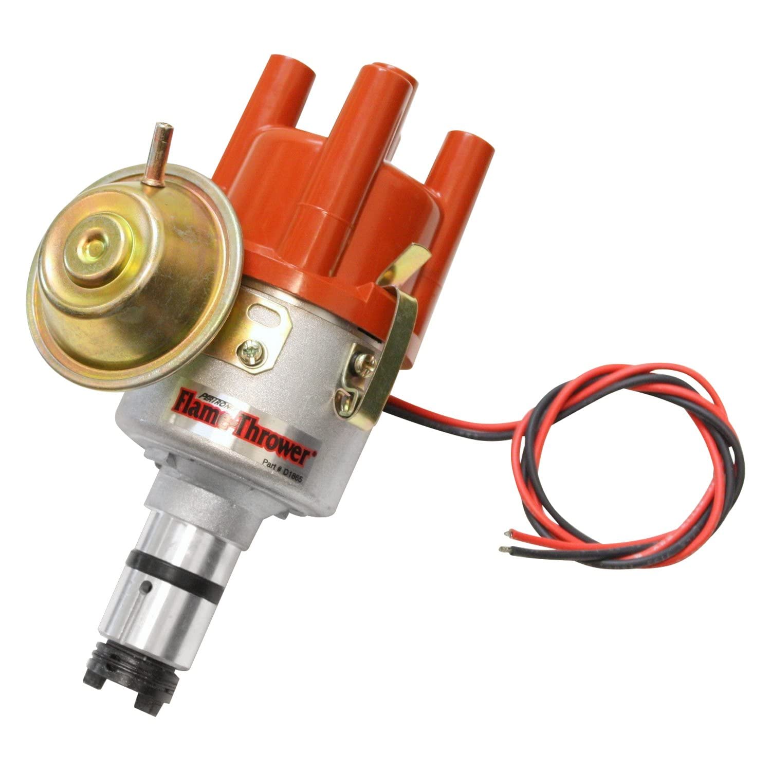 Pertronix D186504 Flame-Thrower VW Type 1 Engine Electronic Distributor - Plug & Play Vacuum Advance Cast with Ignitor Technology for Volkswagen Beetle, Bus & Classic Cars - Perfect for Engine Upgrades & Performance Tuning