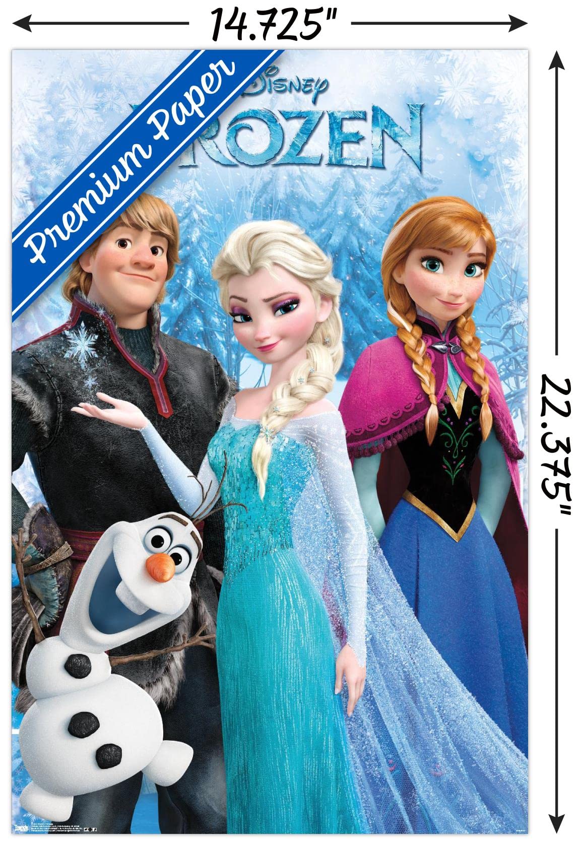 Disney Frozen Group Wall Poster - Premium Unframed Version 14.725