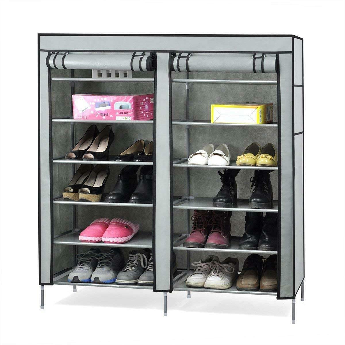 6-Tier Shoe Rack Organizer with 12 Storage Spaces - Sturdy Shoe Shelf for Entryway, Closet & Bedroom - Space Saving Shoe Storage Solution for Sneakers, Boots & High Heels