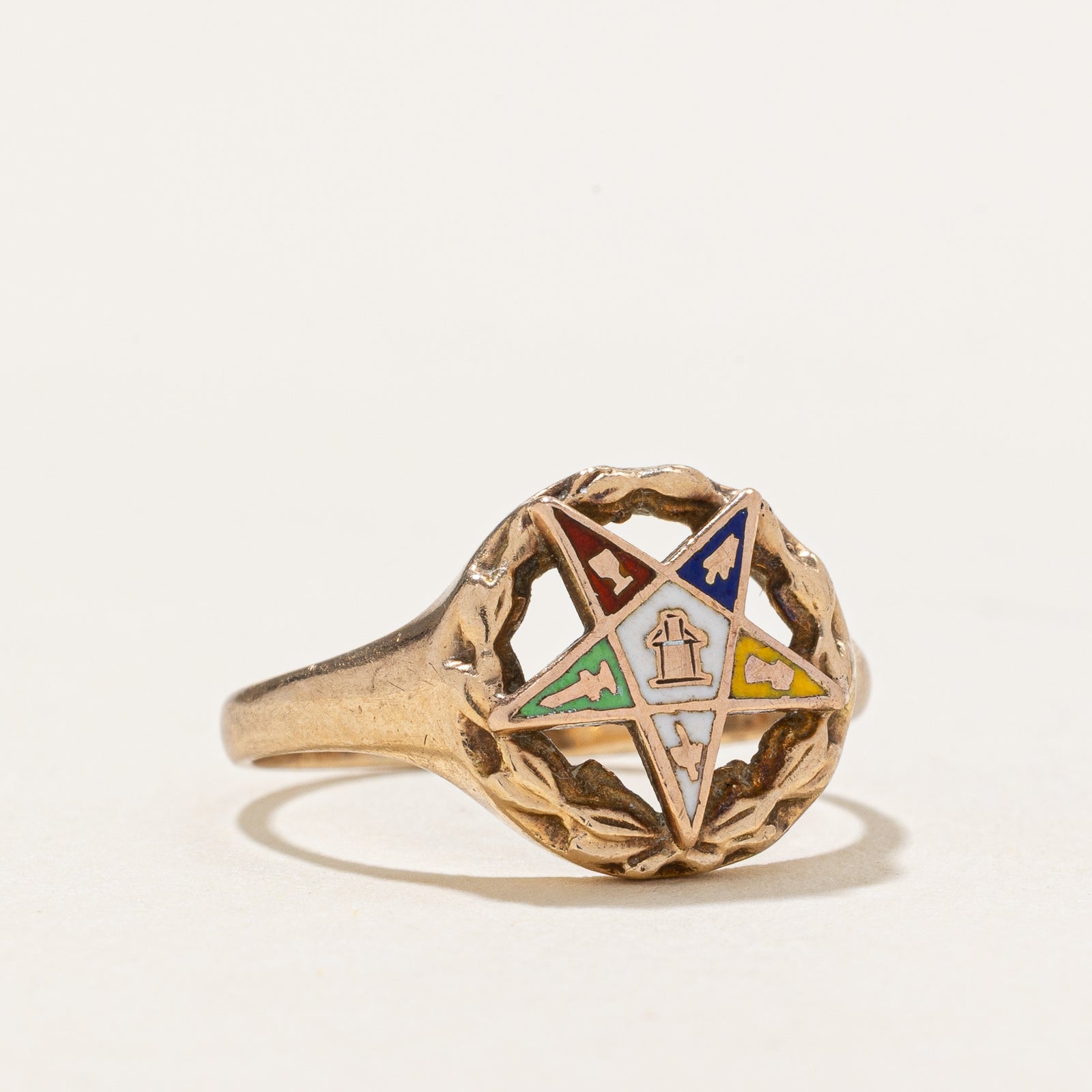 10K Yellow Gold Order of the Eastern Star Ring - Size 4 | Masonic Jewelry for Women, Perfect for Fraternal Events & Special Occasions