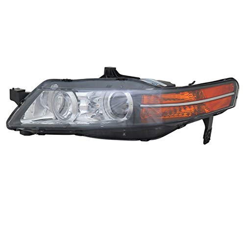 2007-2008 Acura TL 3.2L Left Driver Side Halogen Headlight Assembly with Bulb - Replacement for Dim/Broken Headlamps, Perfect for Night Driving & Road Safety