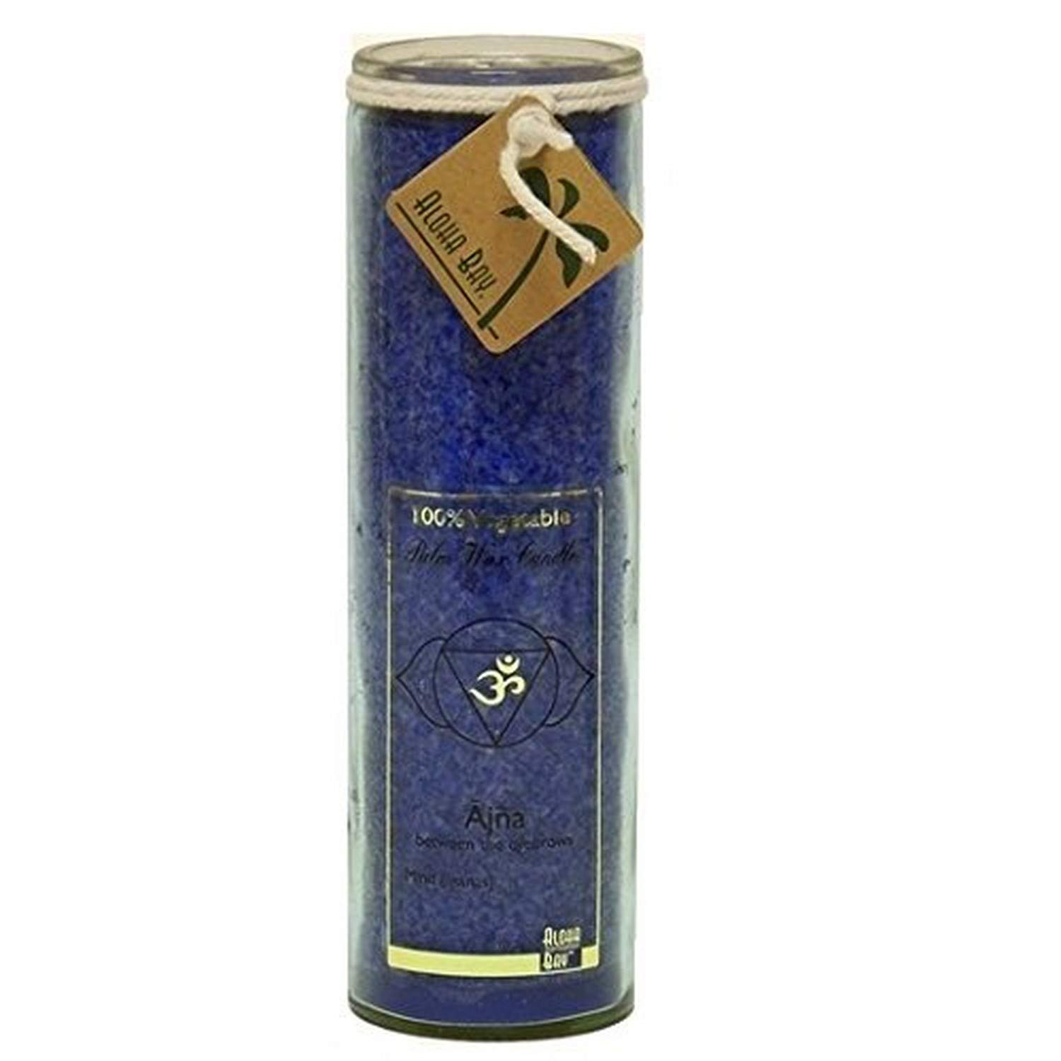 Aloha Bay Unscented Chakra Jar Abundance Candle in Indigo - Meditation, Yoga & Spiritual Healing Rituals