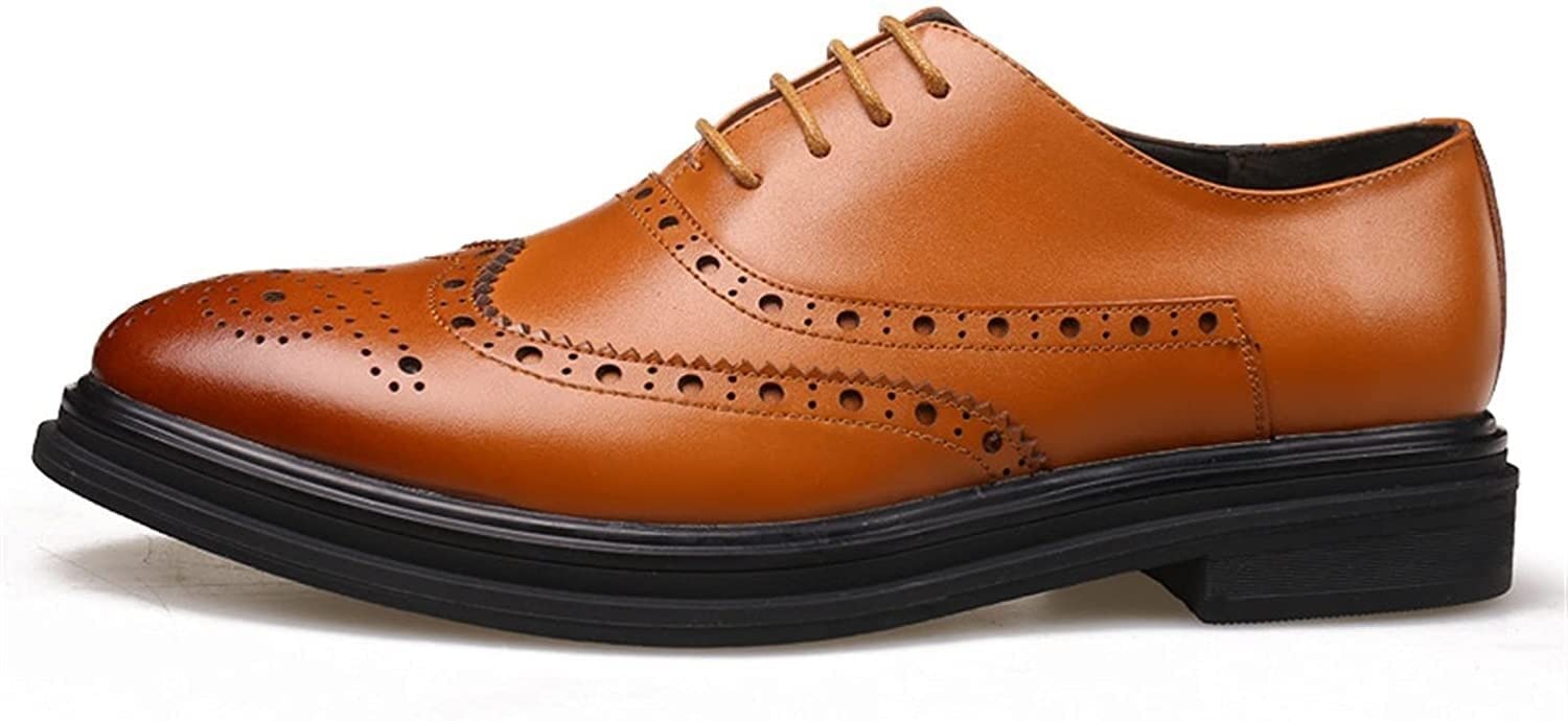Men's Patent Leather Oxford Dress Shoes - Derby Wedding & Formal Lace-Up Shoes - Lightweight & Stylish for Business, Office & Special Occasions (Brown, Size 9.5) - Perfect for Weddings, Proms, Business Meetings & Formal Events