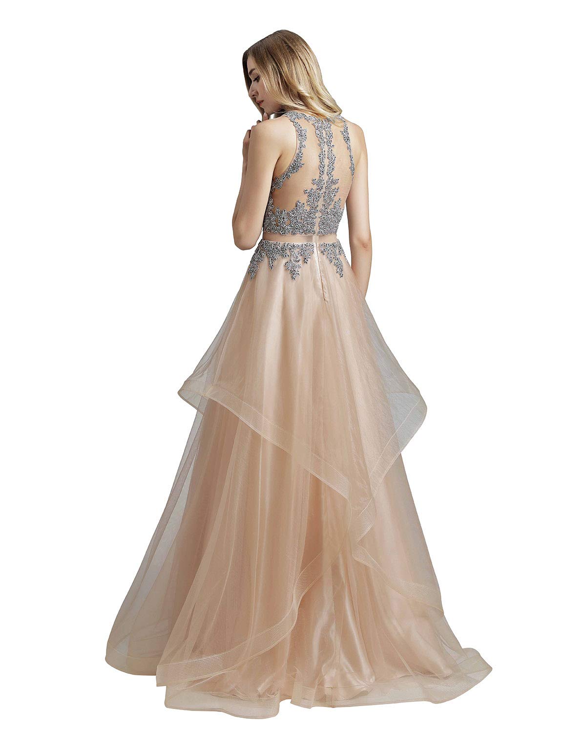 Sarahbridal Women's Prom Evening Dresses Long Beaded Pearls Wedding Party Ball Gowns - Elegant Formal Gowns for Homecoming, Quinceañera, Red Carpet Events & Special Occasions