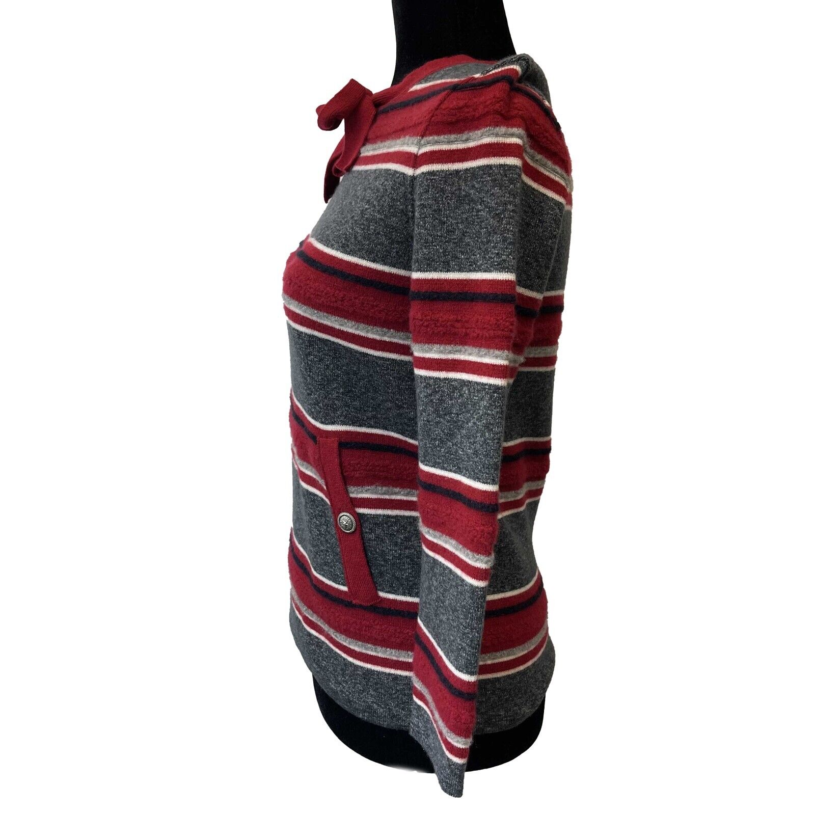 Chanel Paris Dallas Pullover Sweater - Gray & Red - Size XS (34) | Women's Luxury Knitwear for Fall & Winter Fashion