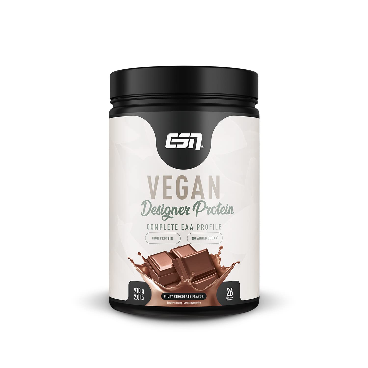 ESN Designer Milky Chocolate Vegan Protein Powder - 910g Plant-Based Protein with Peas, Hemp & Sunflower | Creamy Texture | German-Made Premium Quality | Ideal for Post-Workout Recovery & Healthy Smoothies