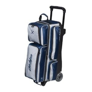 KR Strikeforce Konvoy Triple Roller Bowling Bag - Black/Orange | Heavy Duty 3-Ball Rolling Case for League & Tournament Bowlers | Perfect for Travel & Storage