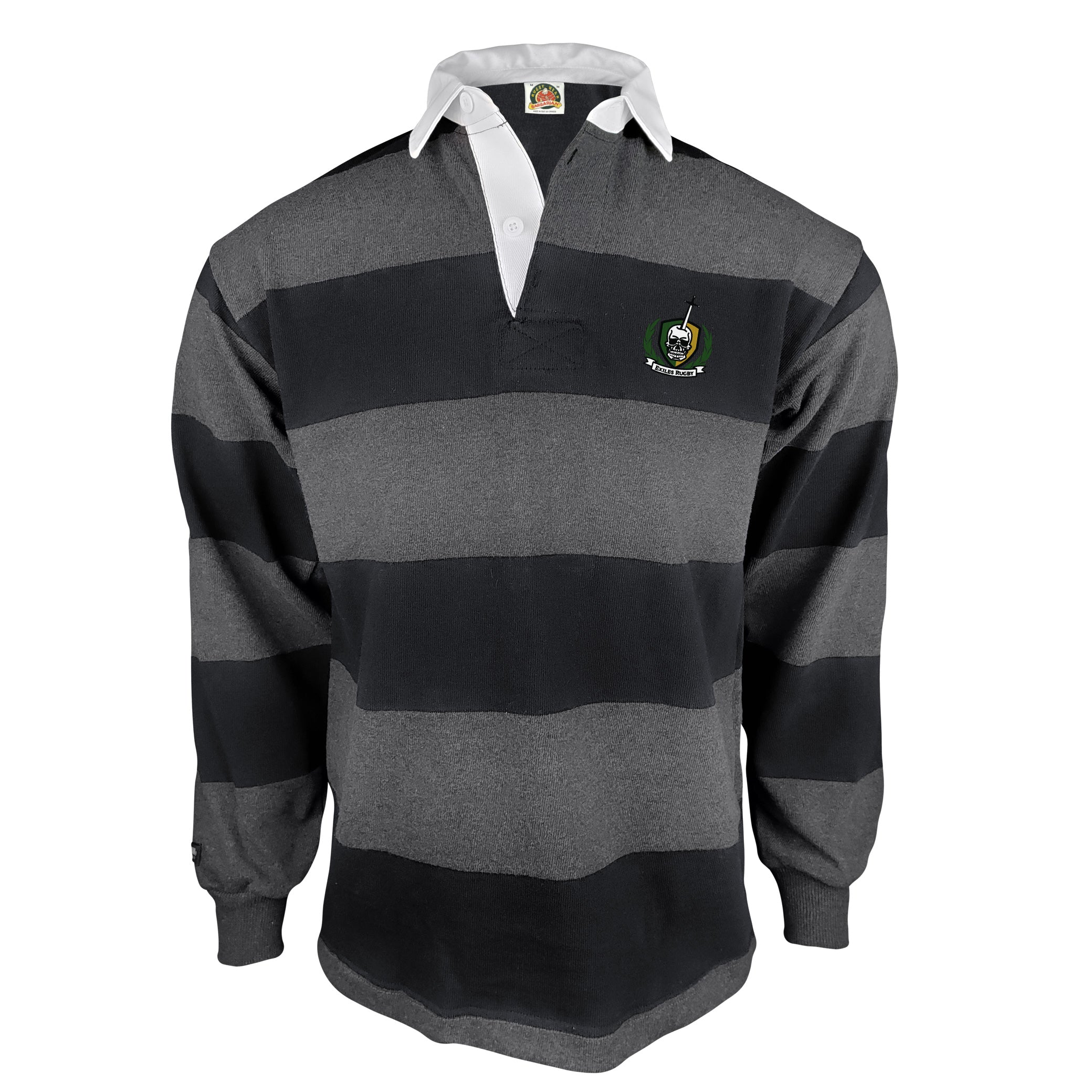 Exiles RFC Traditional 4 Inch Stripe Rugby Jersey - Breathable Sports Shirt for Rugby Training & Match Play - Perfect for Club Games, Fan Support & Casual Wear
