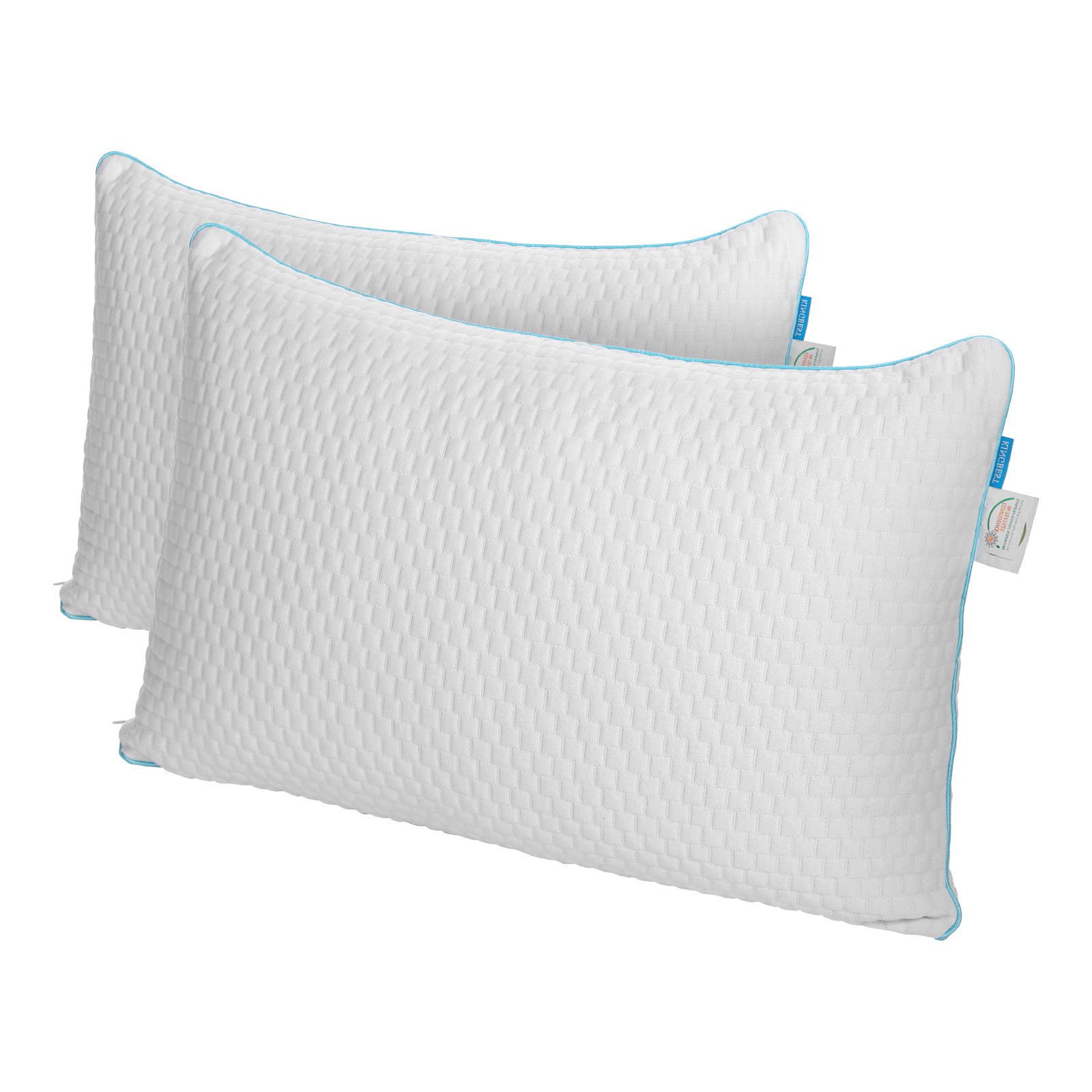Upgraded Ventilated Bed Pillows for Side & Back Sleepers - CertiPUR-US Certified, Washable & Removable Cover (White, 30x19x9 Inches) - Perfect for Hot Sleepers & Allergy Relief, Ideal for Home, Travel & Guest Rooms