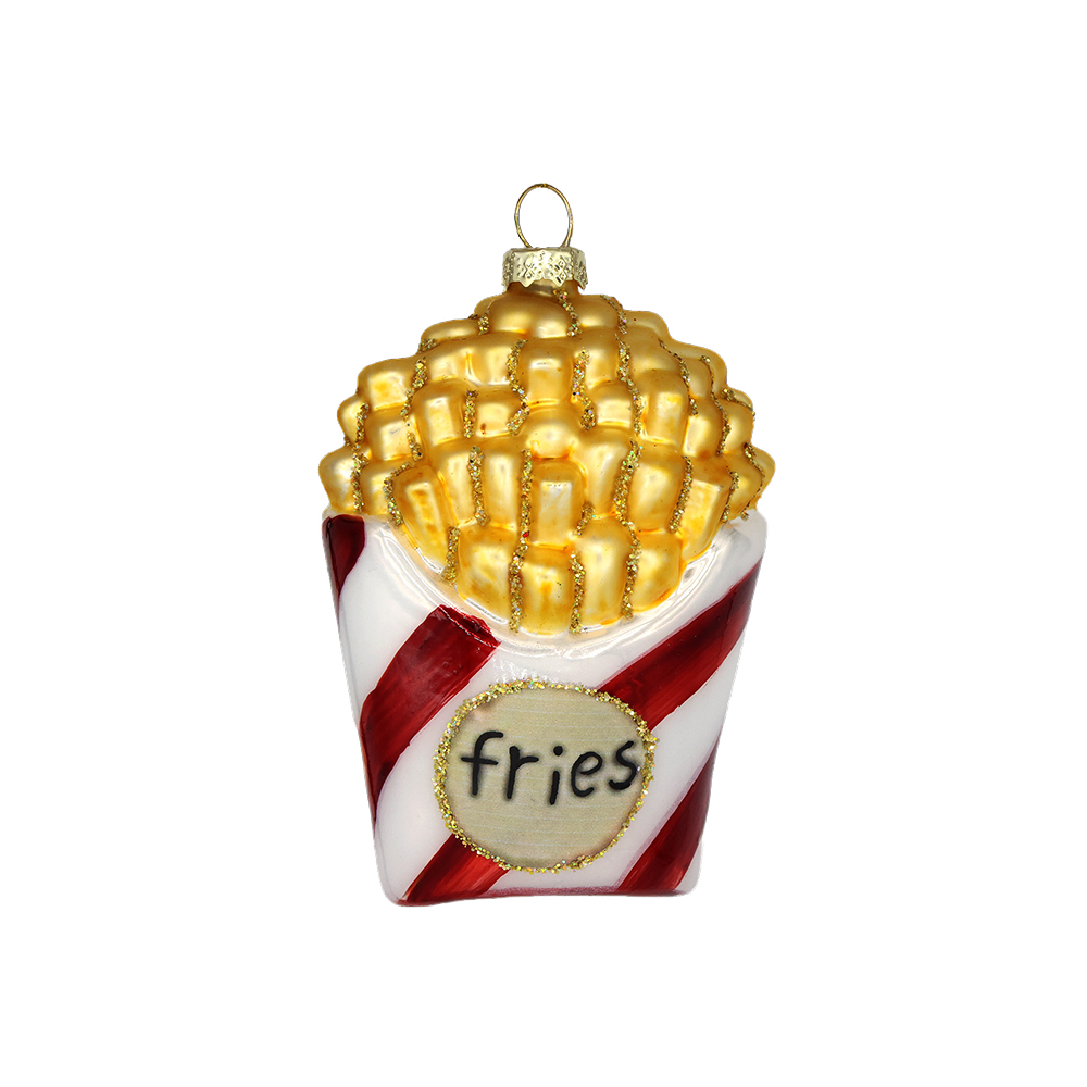 French Fries Ornament - Cute French Fries Decor for Kitchen, Fast Food Lover Gift, Christmas Tree Decoration - Perfect for Home, Restaurant, and Party Decor