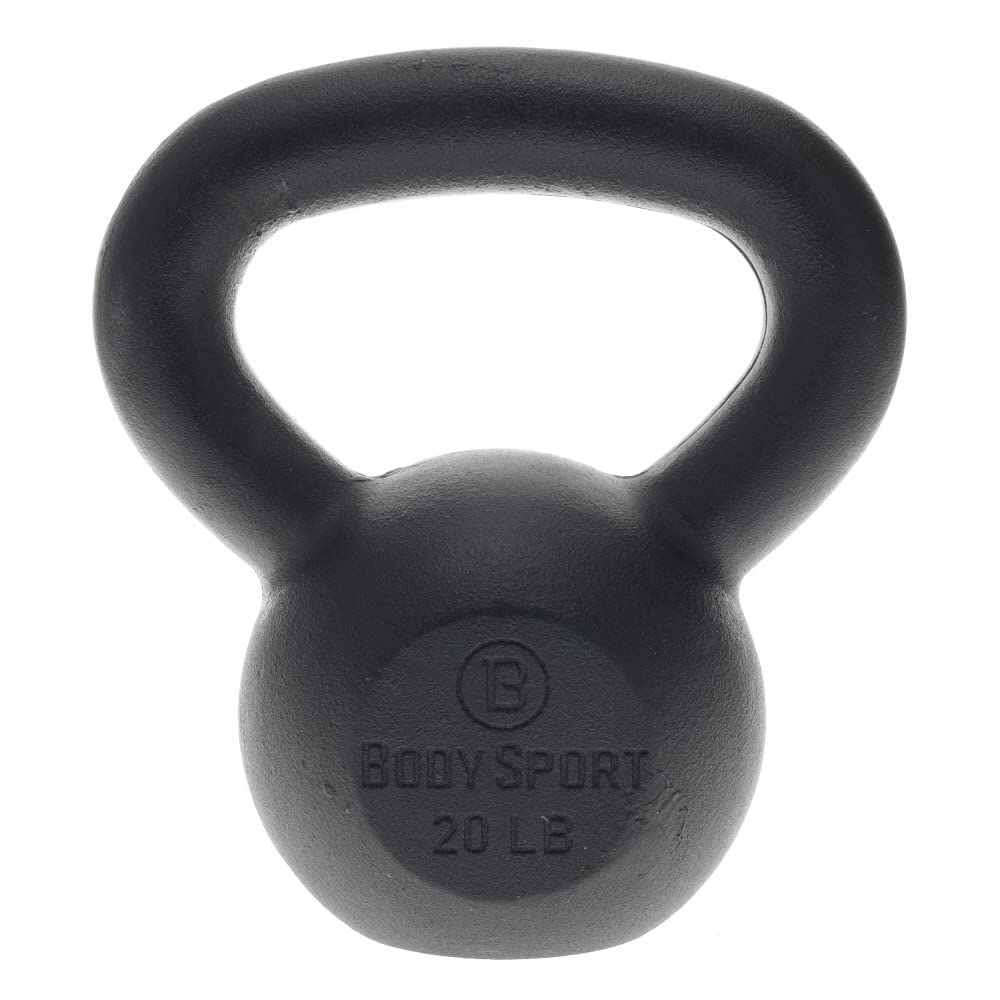 Premium Body Sport Cast Iron Kettlebell for Home Gym & Strength Training - 5-50 lbs Weight Options for CrossFit, HIIT & Functional Fitness Workouts