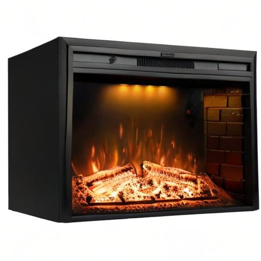 30 Inch Electric Fireplace with Remote Control - Realistic Log & Crackling Sound - 750W/1500W Wall Mounted Heater with Overheat Protection & Timer - Perfect for Living Room, Bedroom, or Office (Black)