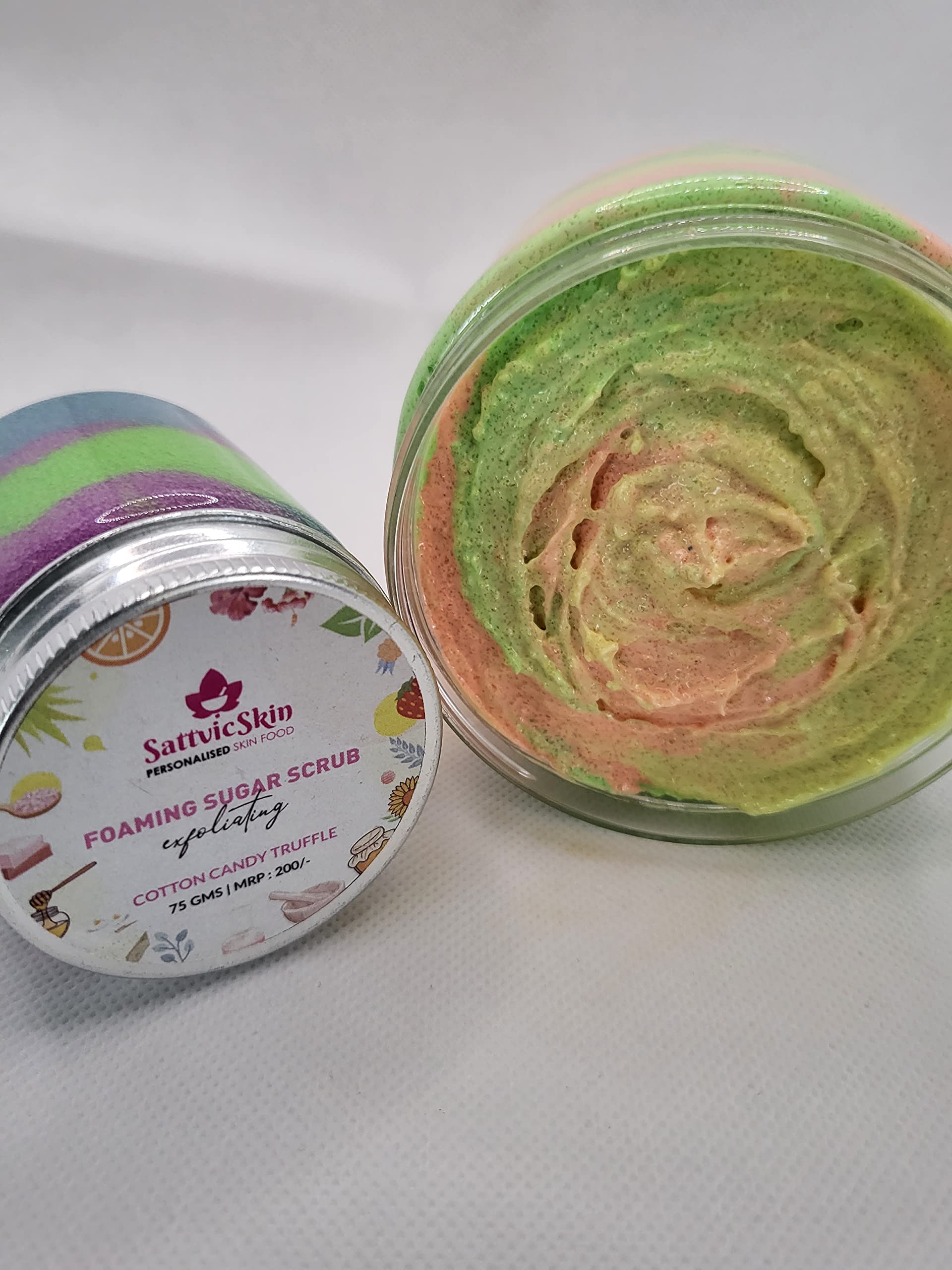 Natural Sattvicskin Sugar Scrub Body Exfoliator - Foaming Tan Remover & Skin Polish for Smooth Silky Skin (Floral Scent, 8.8oz) - Perfect for Spa Day, Dry Skin Care & Post-Workout Refreshment
