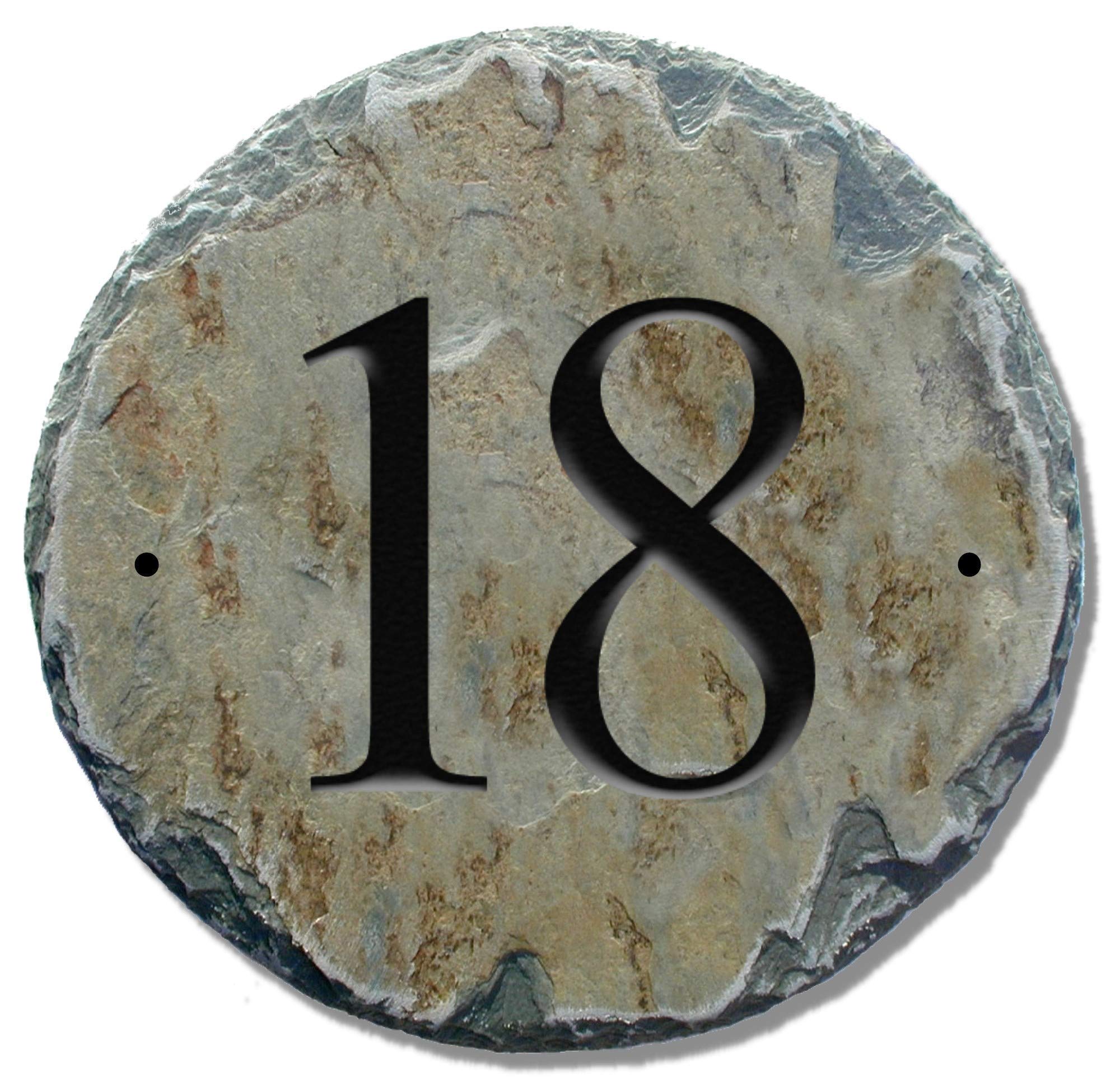 1-2 Digit Carved Slate House Numbers - 8