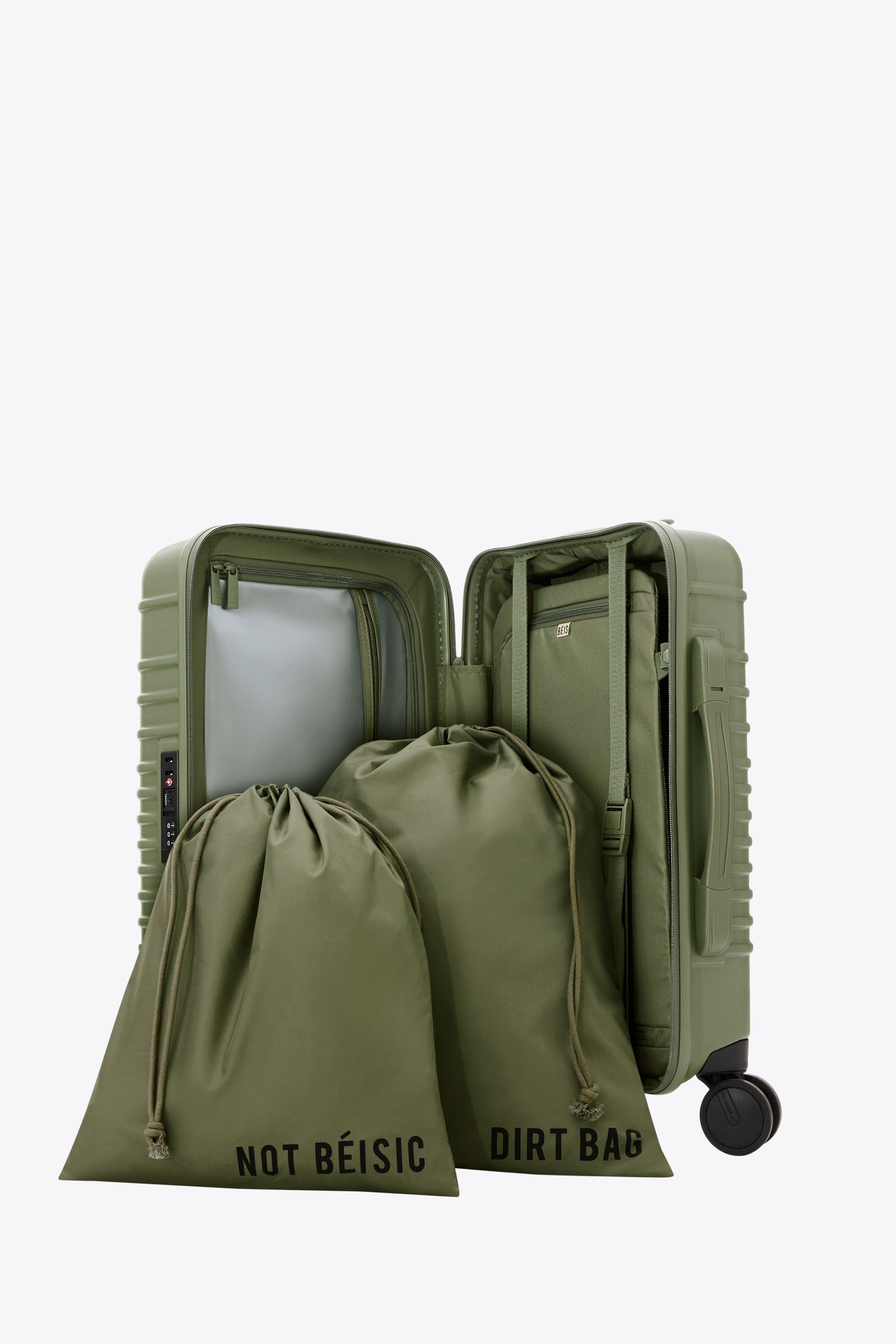 Olive Green Small Carry On Roller Luggage - Perfect for Weekend Trips & Air Travel