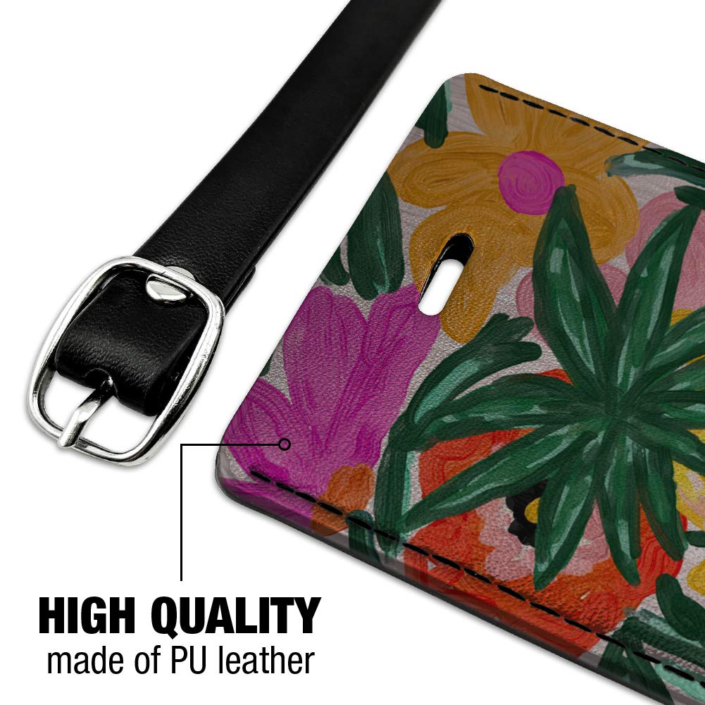 Stylish Pineapple Print Leather Luggage Tag - Rectangle Suitcase ID Card Holder for Carry-On Bags | Perfect for Travel, Business Trips & Vacation