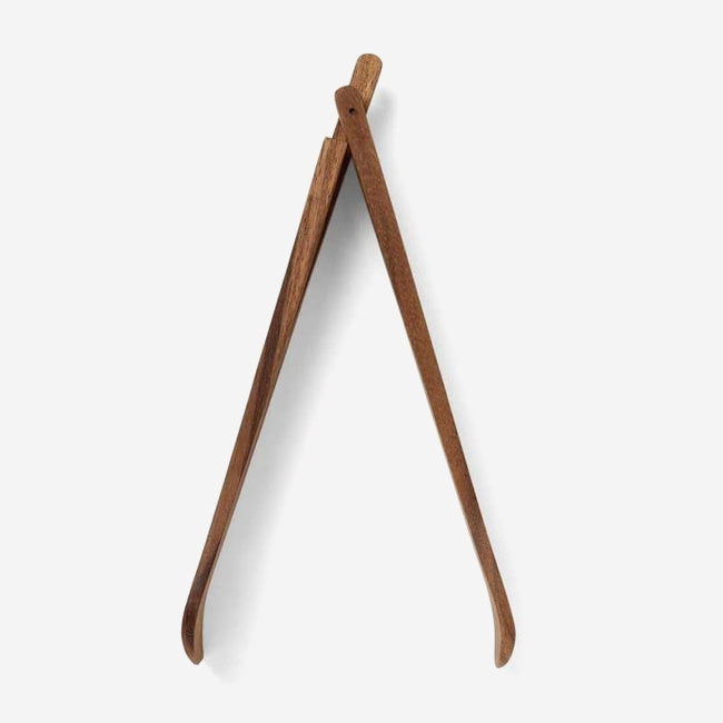 Fox Run Spring Salad Tongs - Brown Wooden Salad Serving Utensils for Fresh Greens, Pasta, Fruit | Perfect for Picnics, BBQs, and Dinner Parties