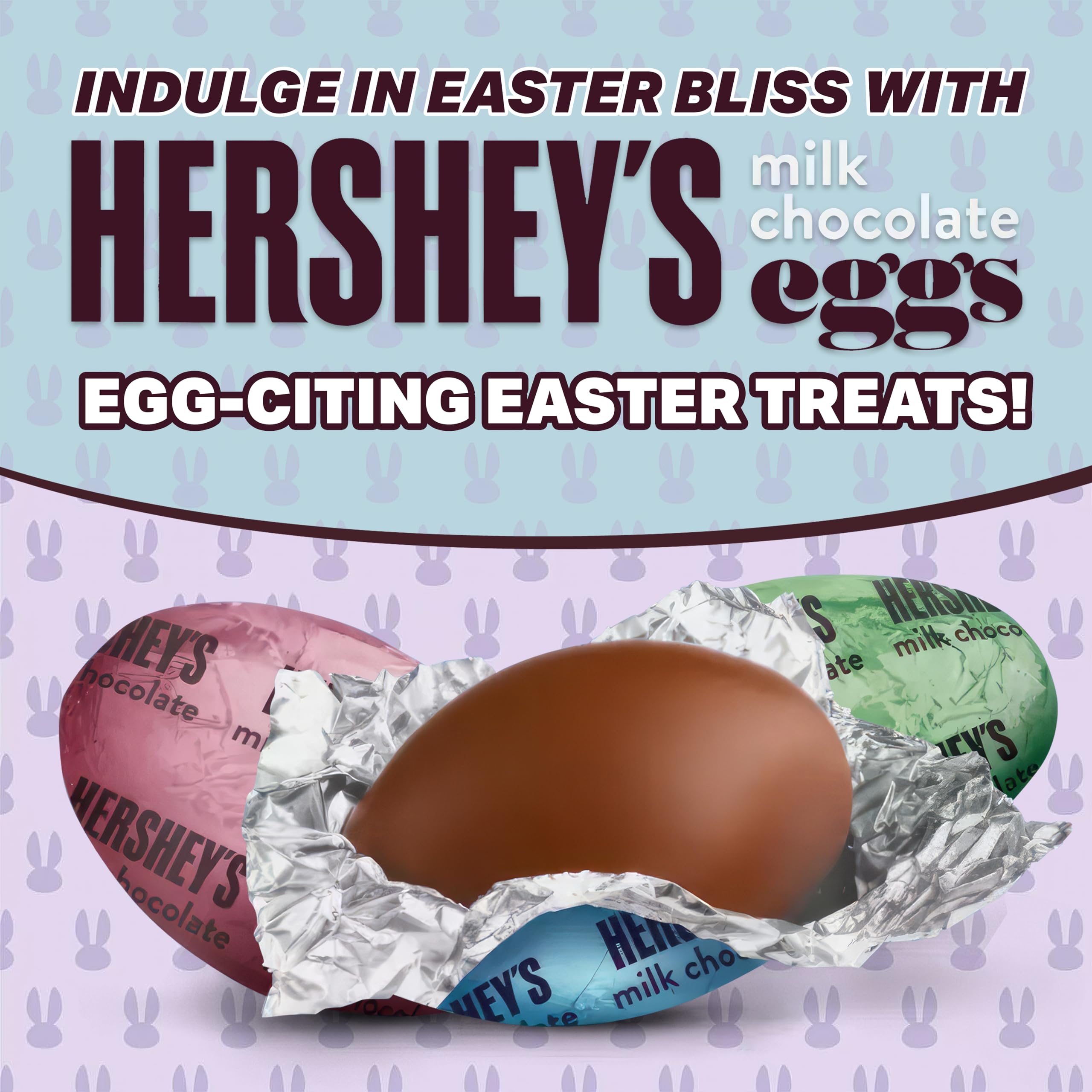 **Hershey's Milk Chocolate Easter Eggs - 5lb Bulk (Approx 400 Pieces) - Individually Wrapped Pastel Blue, Pink & Green Foil Candies - Easter Basket Stuffers, Party Favors & Holiday Gifts - Perfect for Kids, Adults & Celebrations**    *(Ideal for Easter egg hunts, office treats, party favors, holiday gifting & family snacking)*