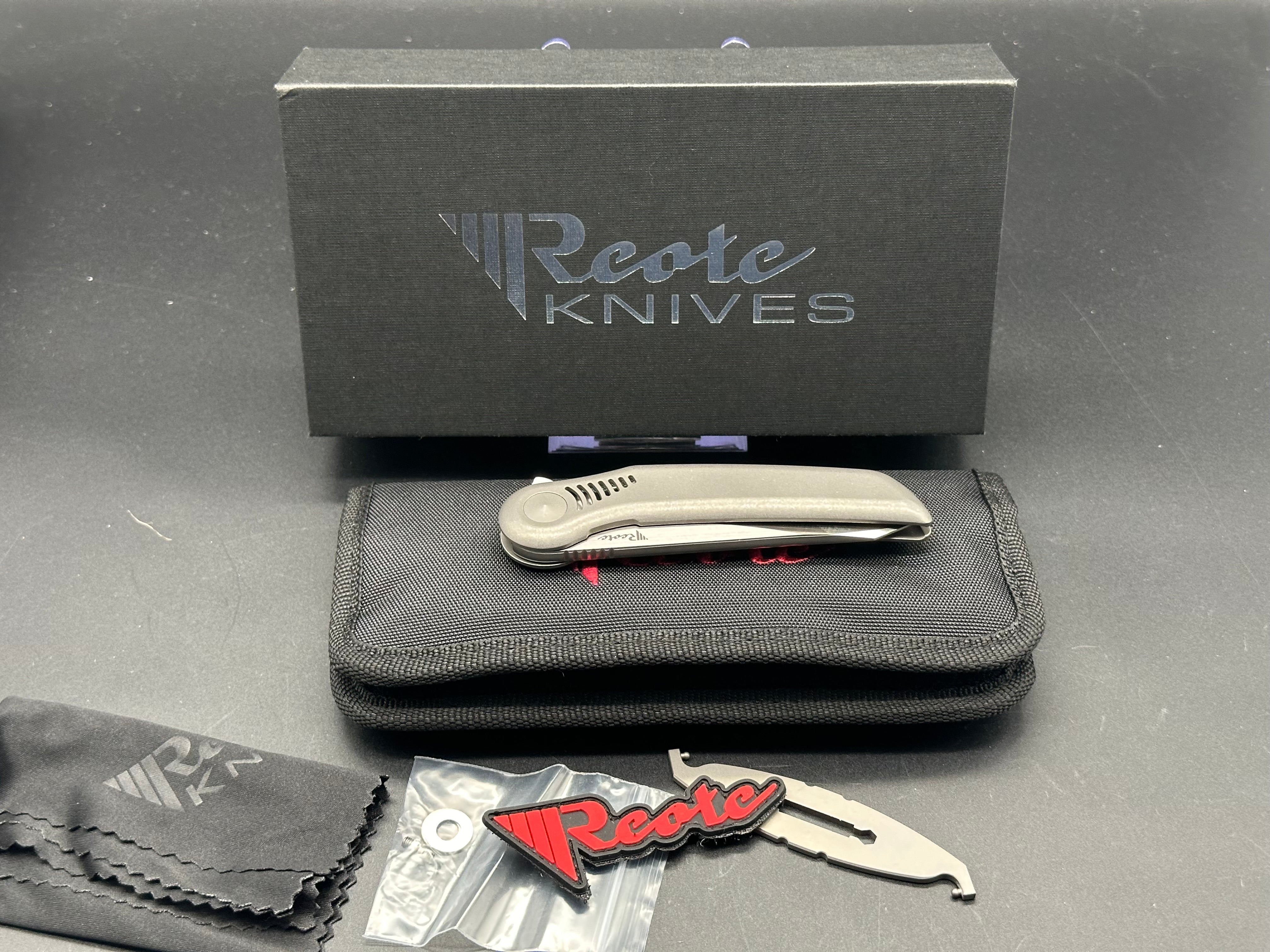Reate Knives Gent 9 Flipper Frame Lock Folding Knife - Titanium Handle, 3.3