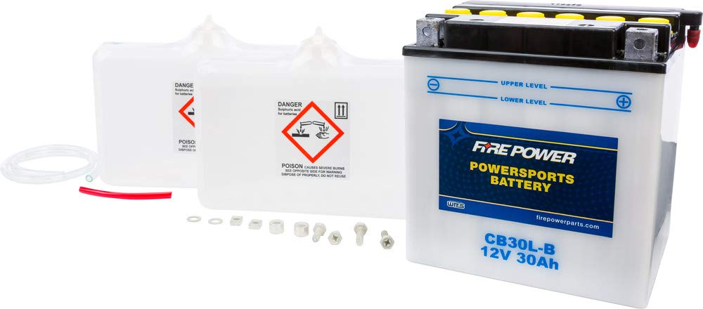 Fire Power Battery W/ACID CB30L-B - Compatible With Harley-Davidson FLHTCSE CVO Electra Glide 2004-2005 - High-Performance Motorcycle Battery for Long Rides & Reliable Starts