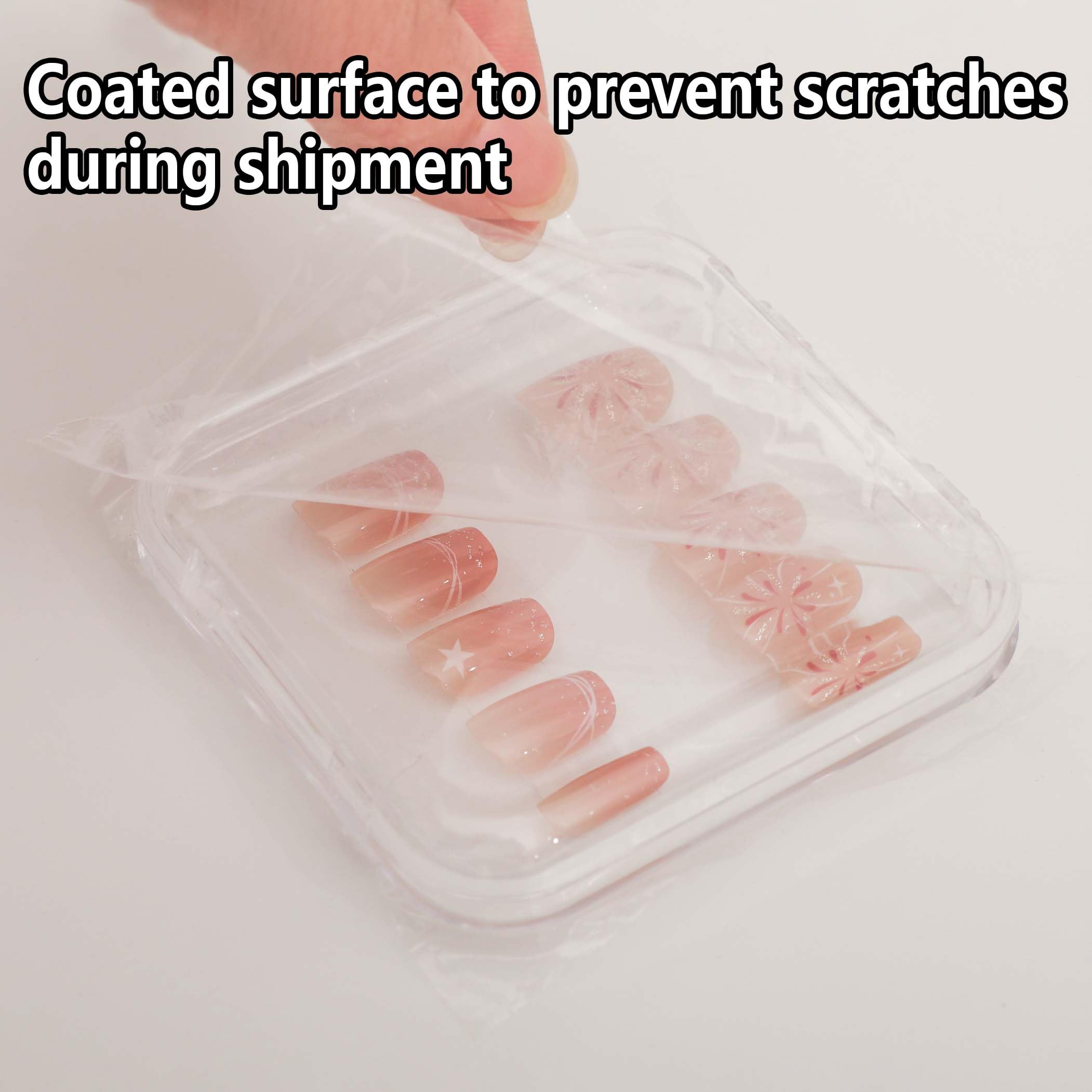 15 Pcs Press On Nail Storage Box - Acrylic False Nail Organizer with 60 Double Sided Adhesive Tapes - Perfect for Salon, Home Nail Art Display & Travel Nail Kit Organization