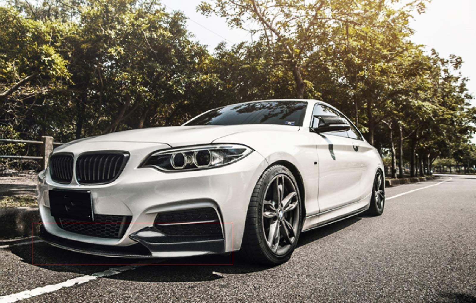 NINTE Front Lip Spoiler for 2014-2021 BMW 2-Series F22 M Sport Bumper - Gloss Black ABS Plastic Double-Deck Splitter - Enhances Aerodynamics & Sporty Look - Perfect for Street Racing & Car Shows