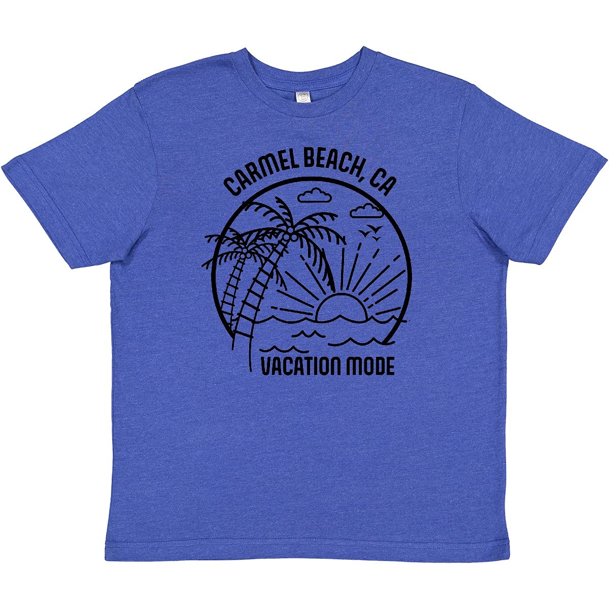Inktastic Summer Vacation Mode Carmel Beach California Youth T-Shirt - Comfortable Kids Tee for Beach Trips, Family Vacations & Summer Outfits