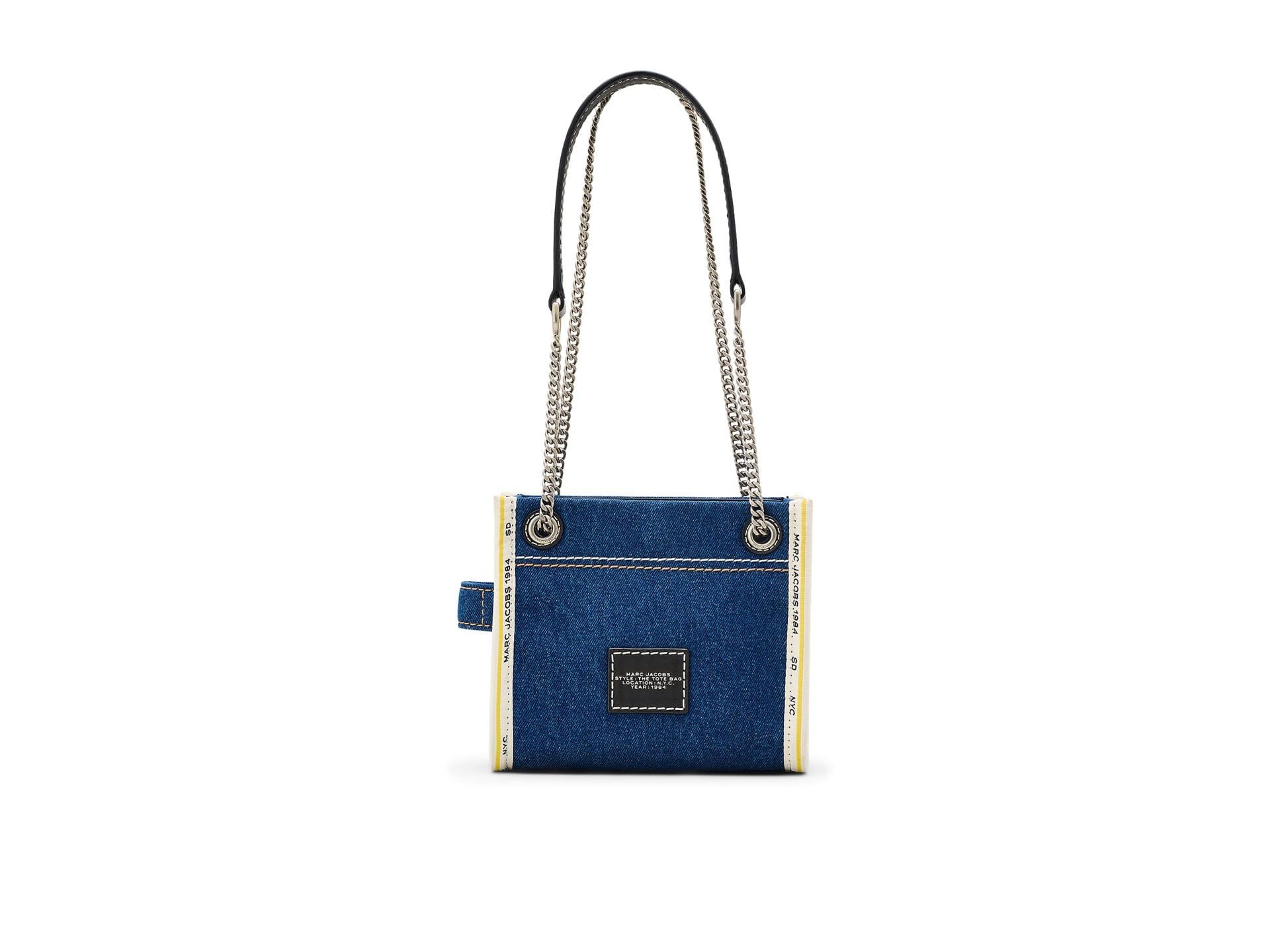 Marc Jacobs The Denim Chain Crossbody Tote Bag - Stylish Blue Denim Shoulder Purse for Women | Perfect for Everyday Use, Shopping & Travel Accessories