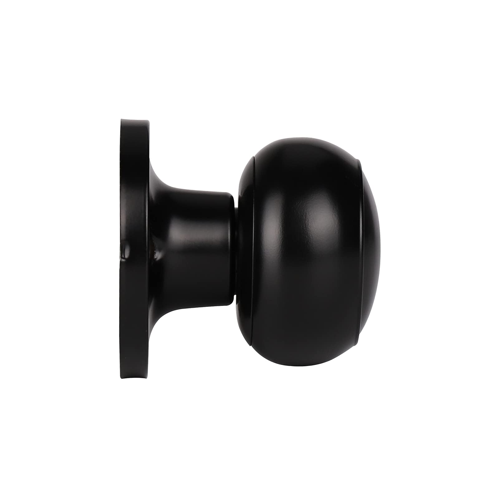 Gobrico Flat Ball Half Dummy Door Knob - One-Side Keyless Door Handle for Closet & Pantry - Matte Black - Perfect for Interior Doors, Cabinets, and Storage Rooms