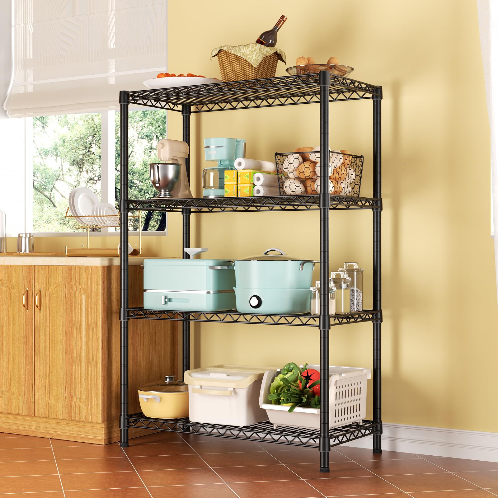 Heavy Duty Adjustable Metal Shelving Unit - 5-Tier Garage Storage Shelf, 18