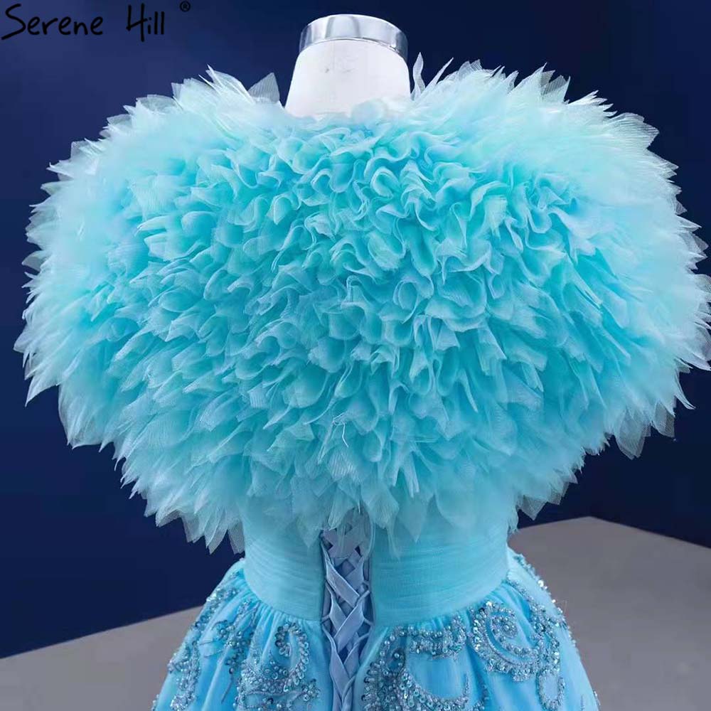 Serene Hill Water Blue Luxury Evening Dresses 2025 | A-Line Beaded Gowns for Women | Wedding, Prom & Formal Party Wear | Elegant High-End Gowns HM67419