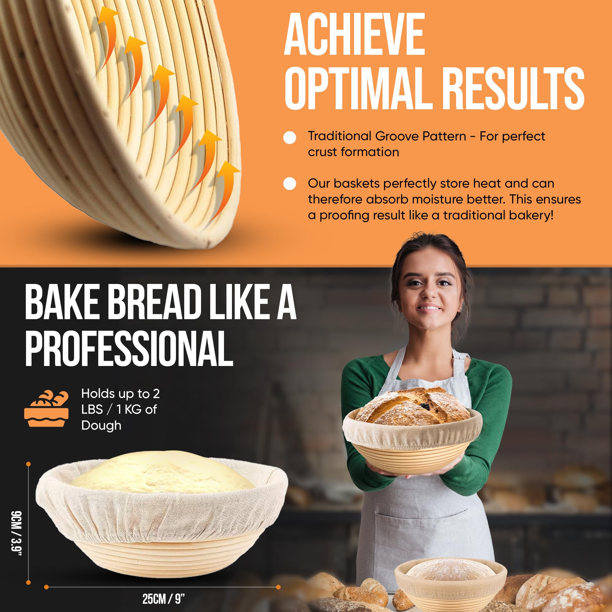 Organic Sourdough Starter Kit with Banneton Basket & Tools - 9