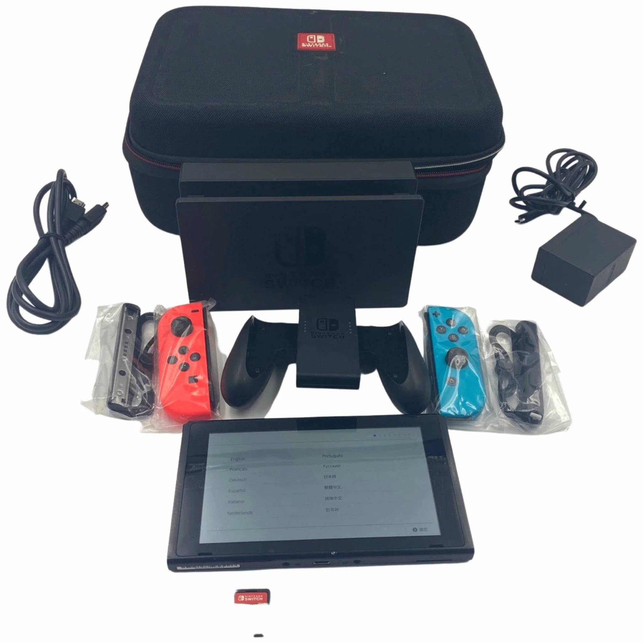 Nintendo Switch 32GB Console with Neon Red/Neon Blue Joy-Con - Portable Gaming System for Home & Travel, Perfect for Family Game Nights & On-The-Go Entertainment