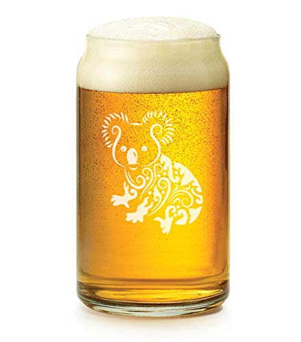 16 oz Beer Can Glass with Cute Koala Bear Design - Perfect for Home Bars, Parties, and Gifts for Beer Lovers